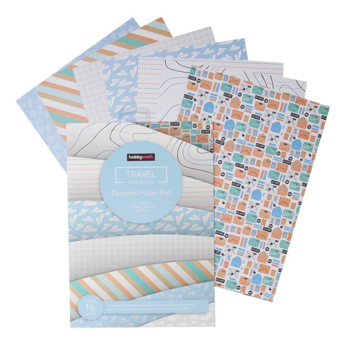 Travel Designed Paper Pad A4 16 Sheets Hobbycraft