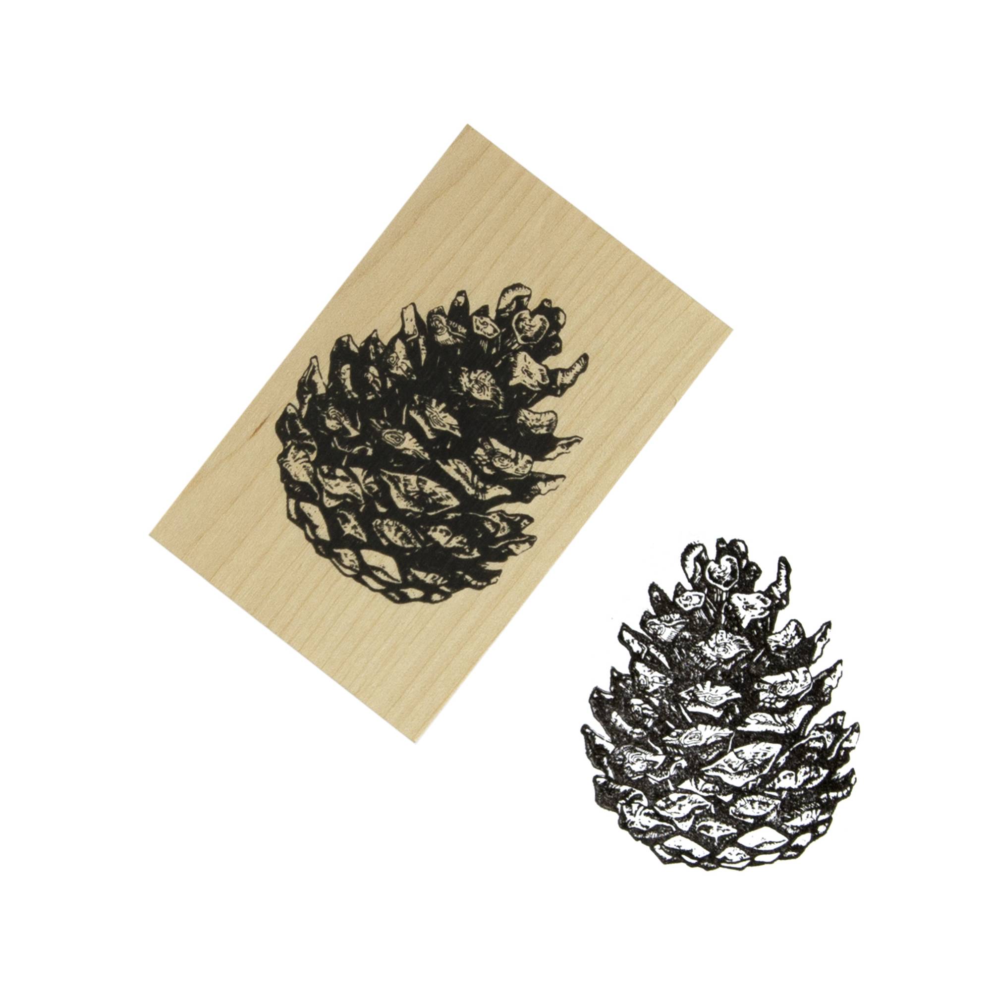 Pinecone Wooden Stamp 5cm x 7.6cm Hobbycraft