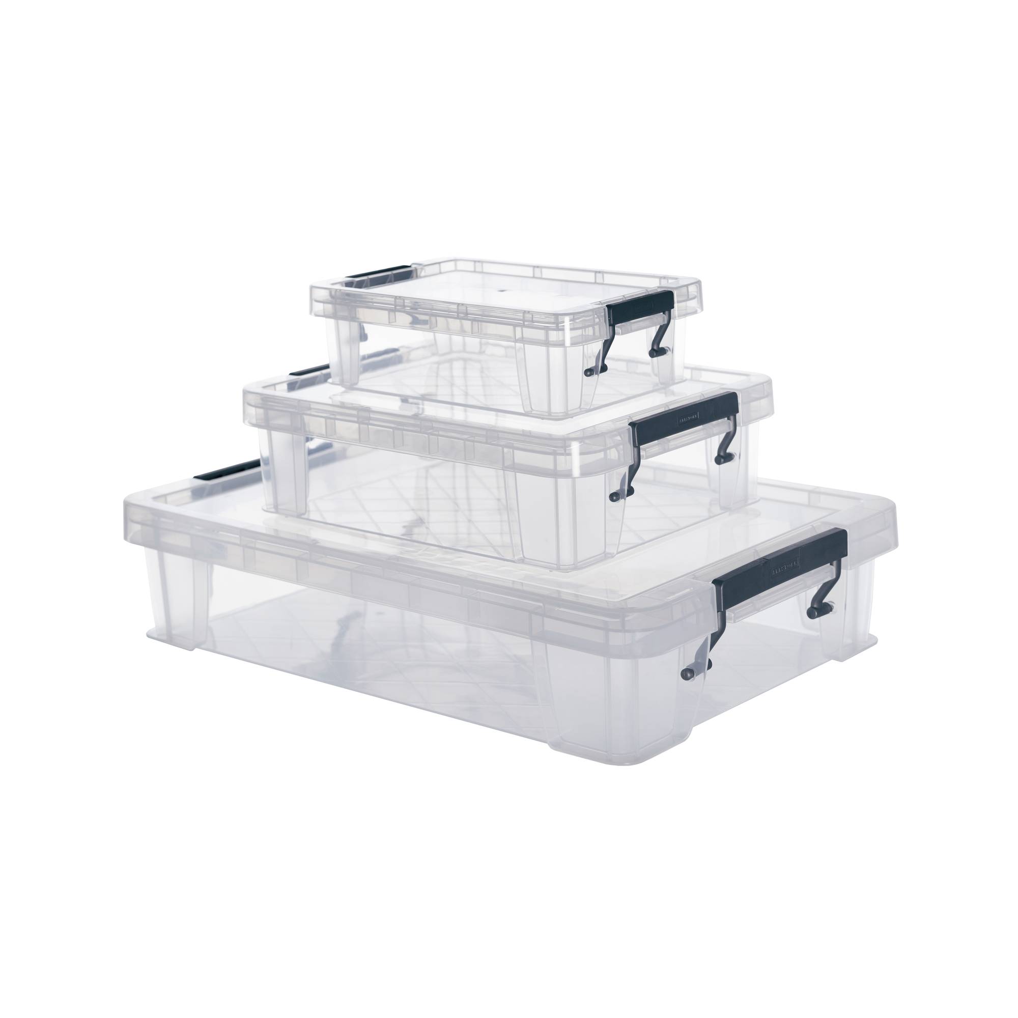 Whitefurze Allstore Clear Storage Box Set 3 Pack Hobbycraft