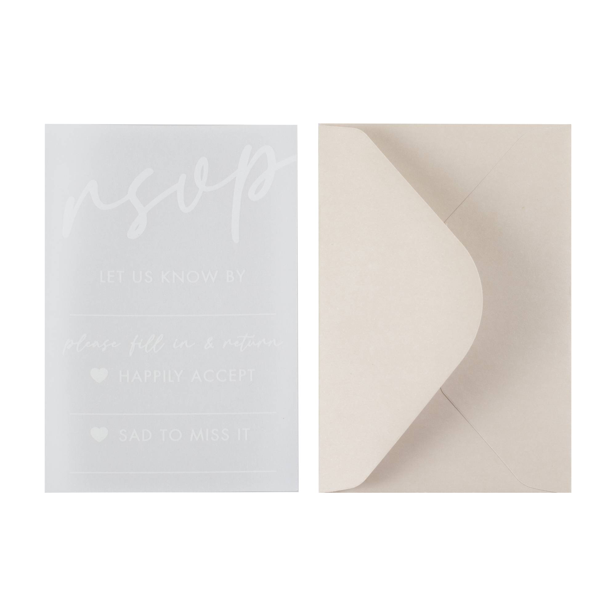 White Vellum RSVP Cards 20 Pack Hobbycraft
