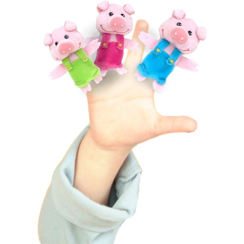 Fiesta The Big Bad Wolf and 3 Little Pigs Hand Finger Puppets Hobbycraft