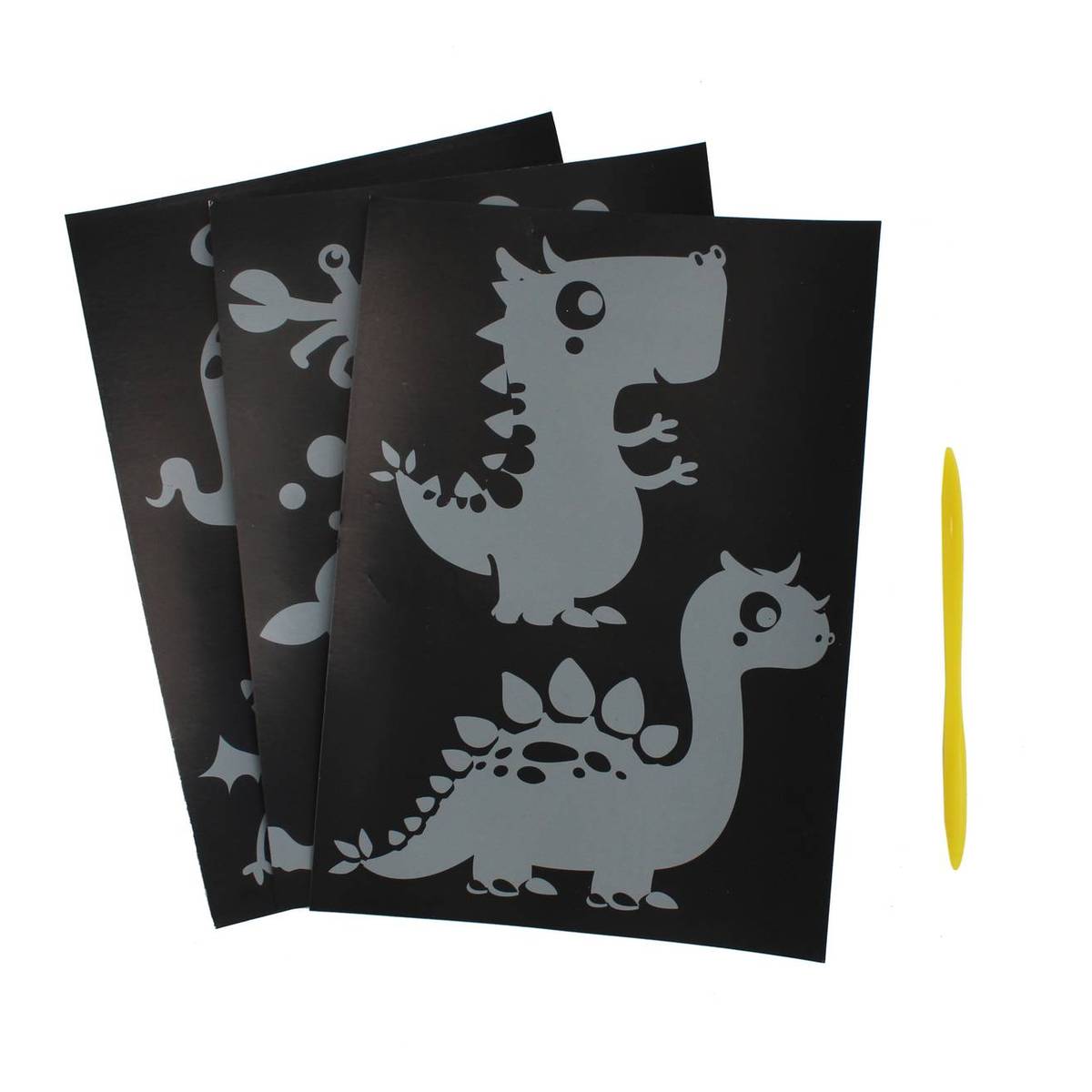 Dinosaur Scratch Art 3 Pack Hobbycraft