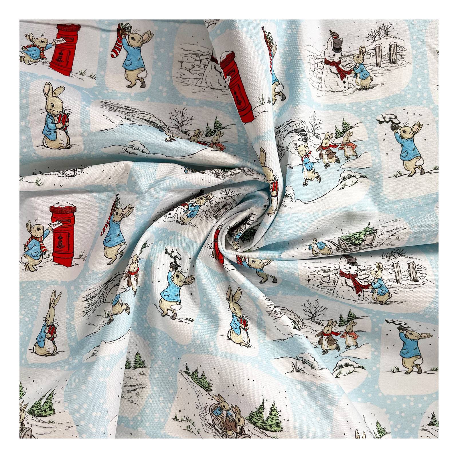 Peter Rabbit Christmas Cotton Fabric Pack 112cm x 1m Hobbycraft