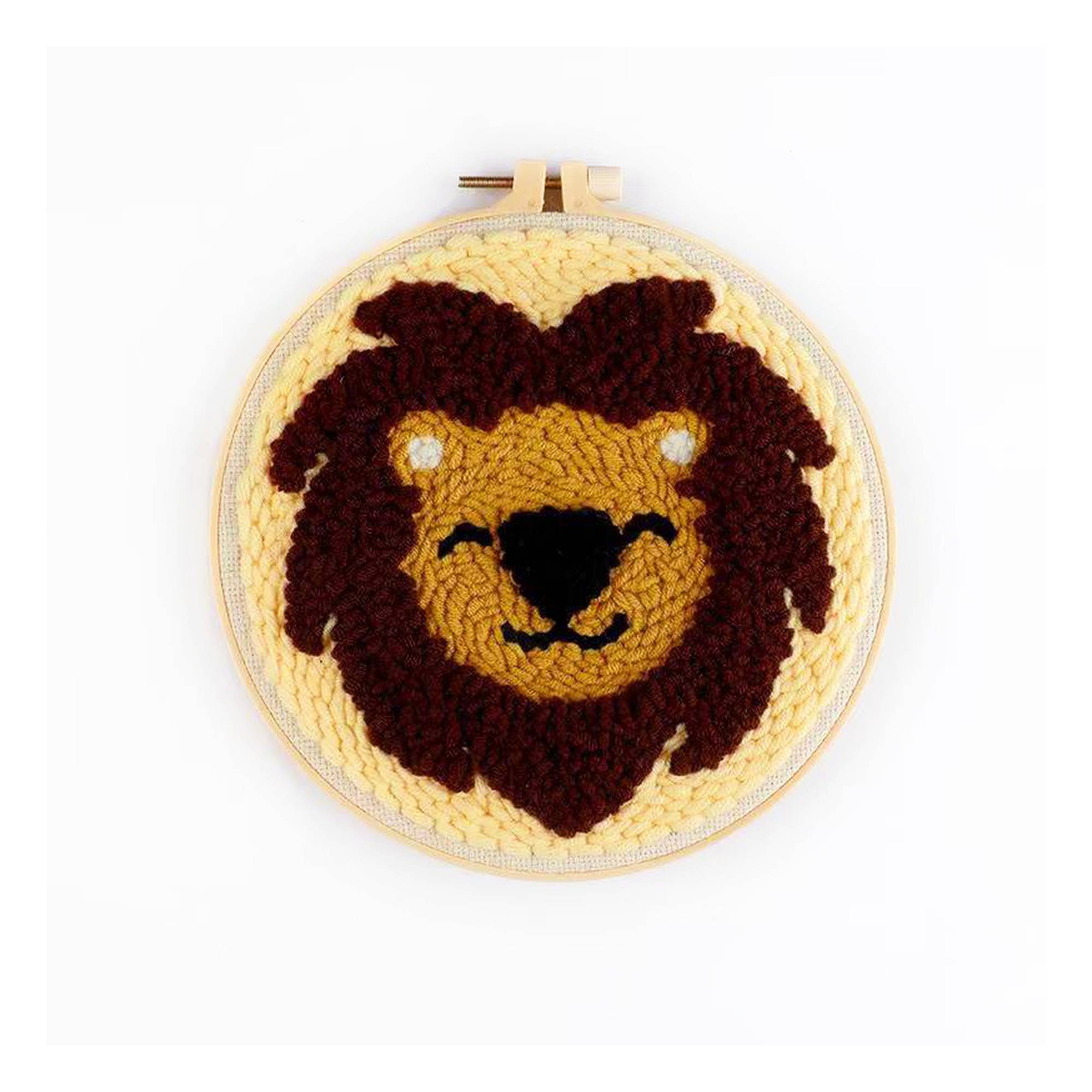 Lion Embroidery Punch Needle Hoop Kit 20cm Hobbycraft