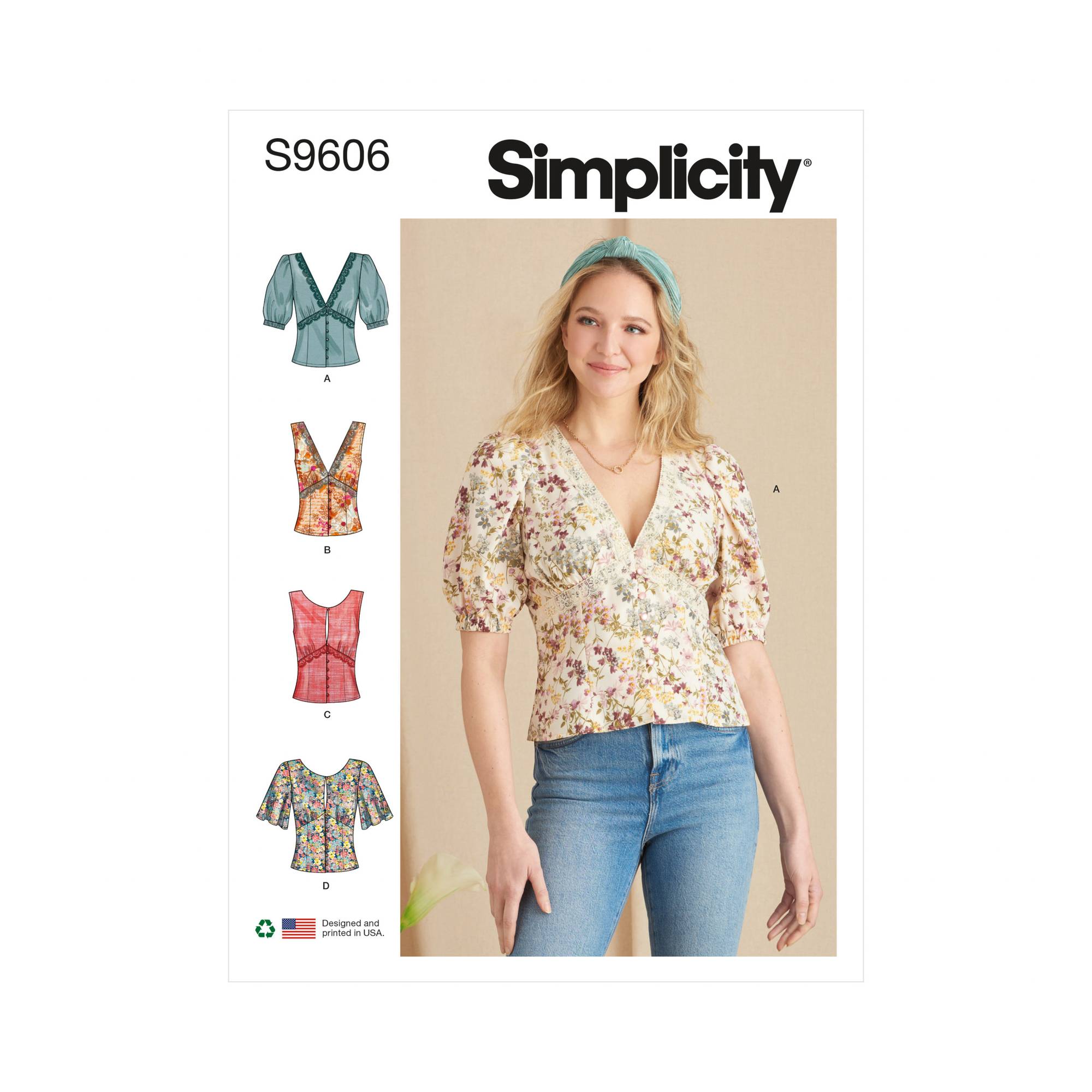 Simplicity Women’s Blouse Sewing Pattern S9606 (614) Hobbycraft