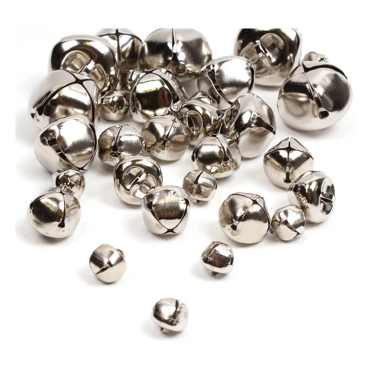 Creatieve hobby's 6 Silver 40mm Jingle Bells for CraftsCraft BellsArts