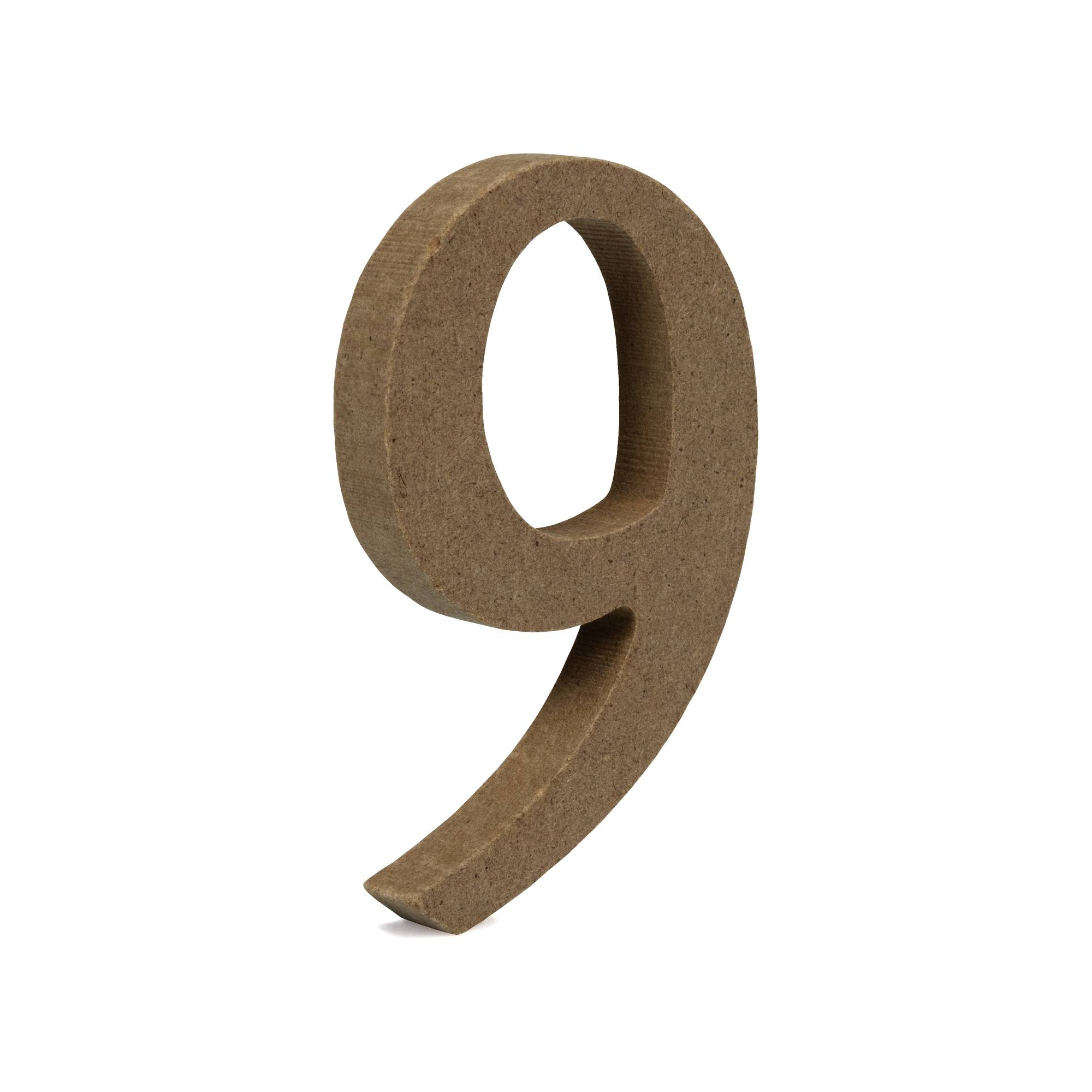 Mini MDF Wooden Number 9 8cm | Hobbycraft