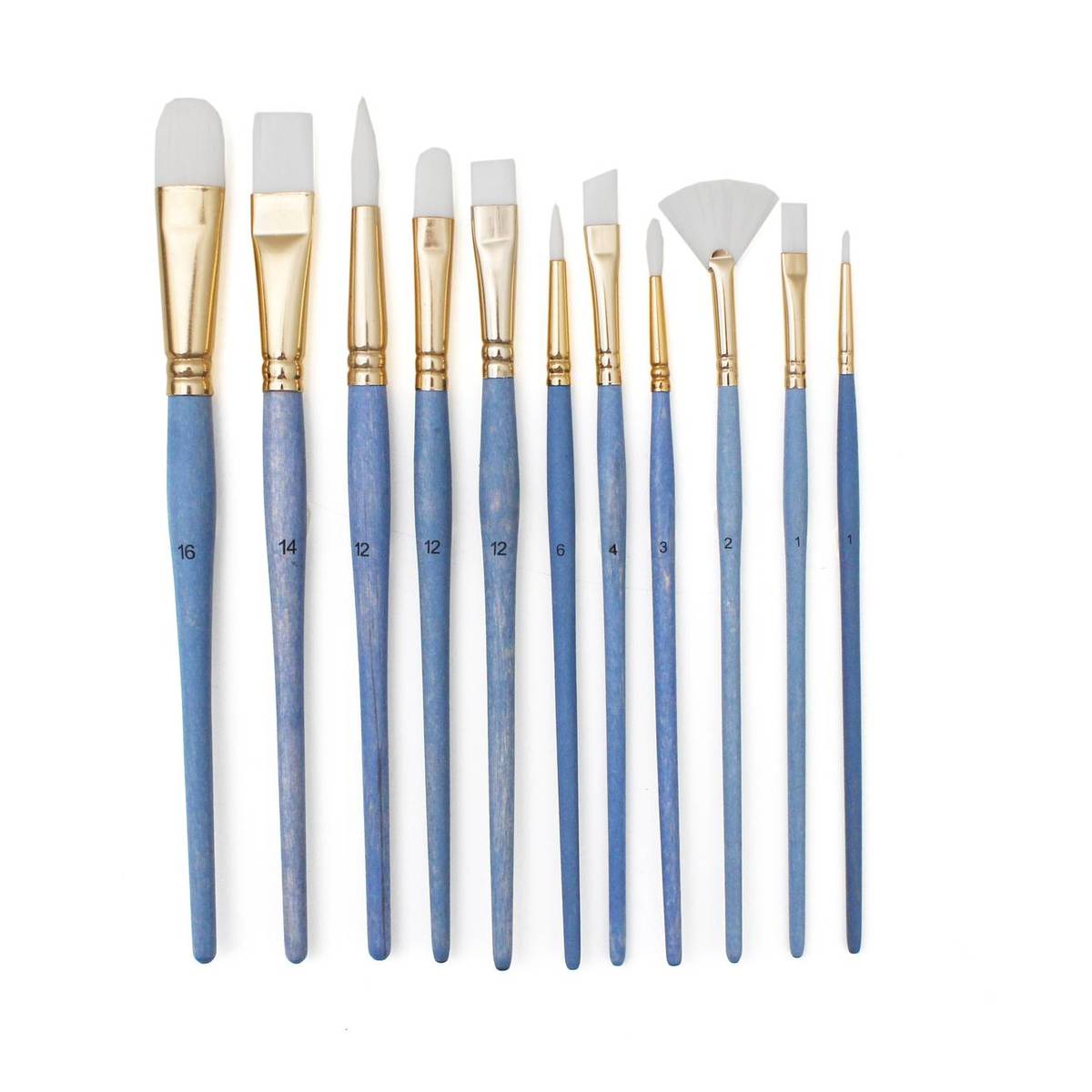 Royal Brush Big Kids Choice WISP Pinsel-Set – 3 Stück, Golden Taklon Haare, Acryl-Griff