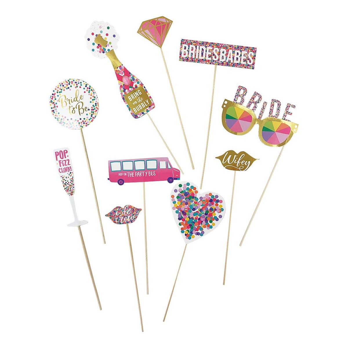 Bridesbabes Photo Booth Prop Kit 10 Pieces Hobbycraft