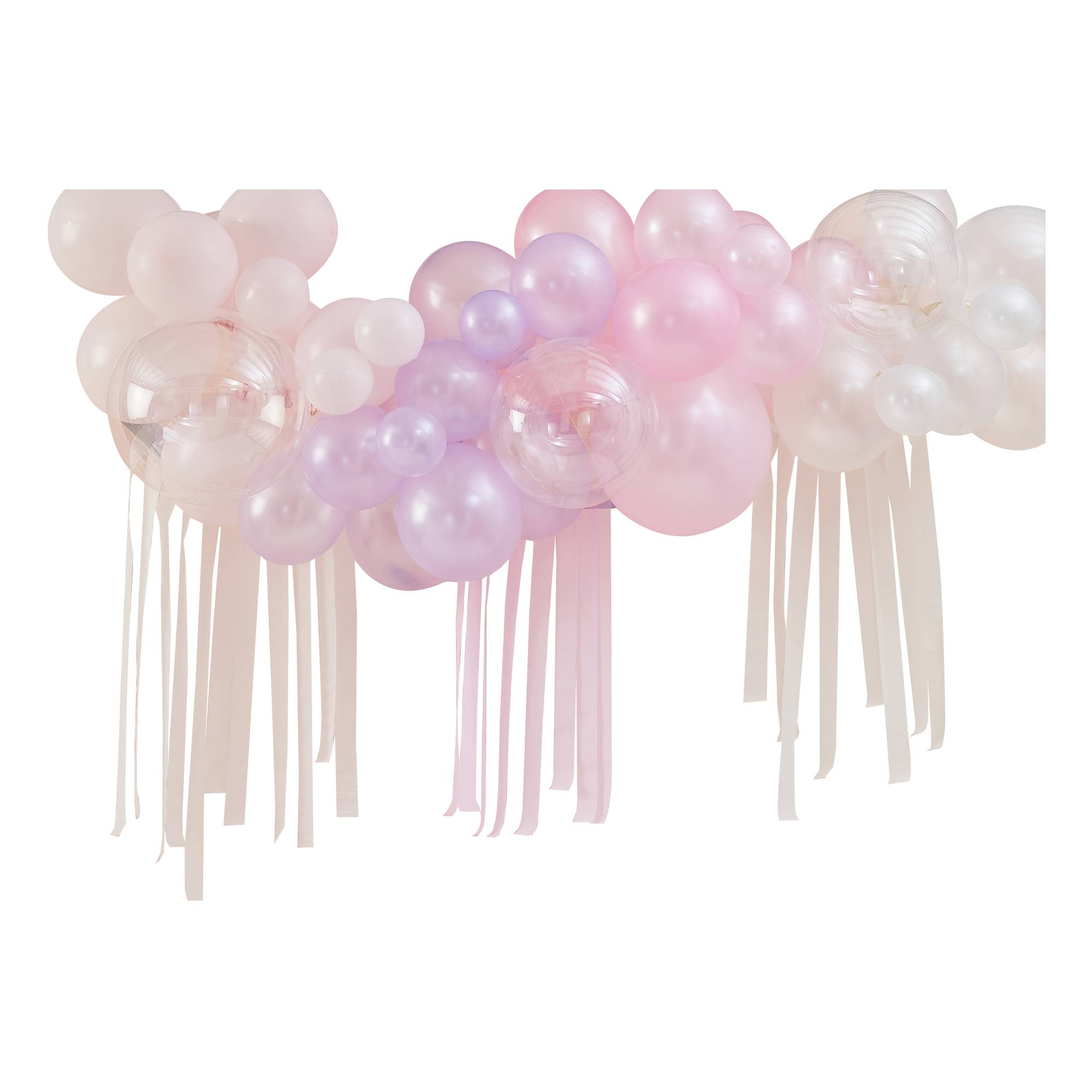 Ginger Ray Pastel and Ivory Balloon Arch with Streamers Hobbycraft