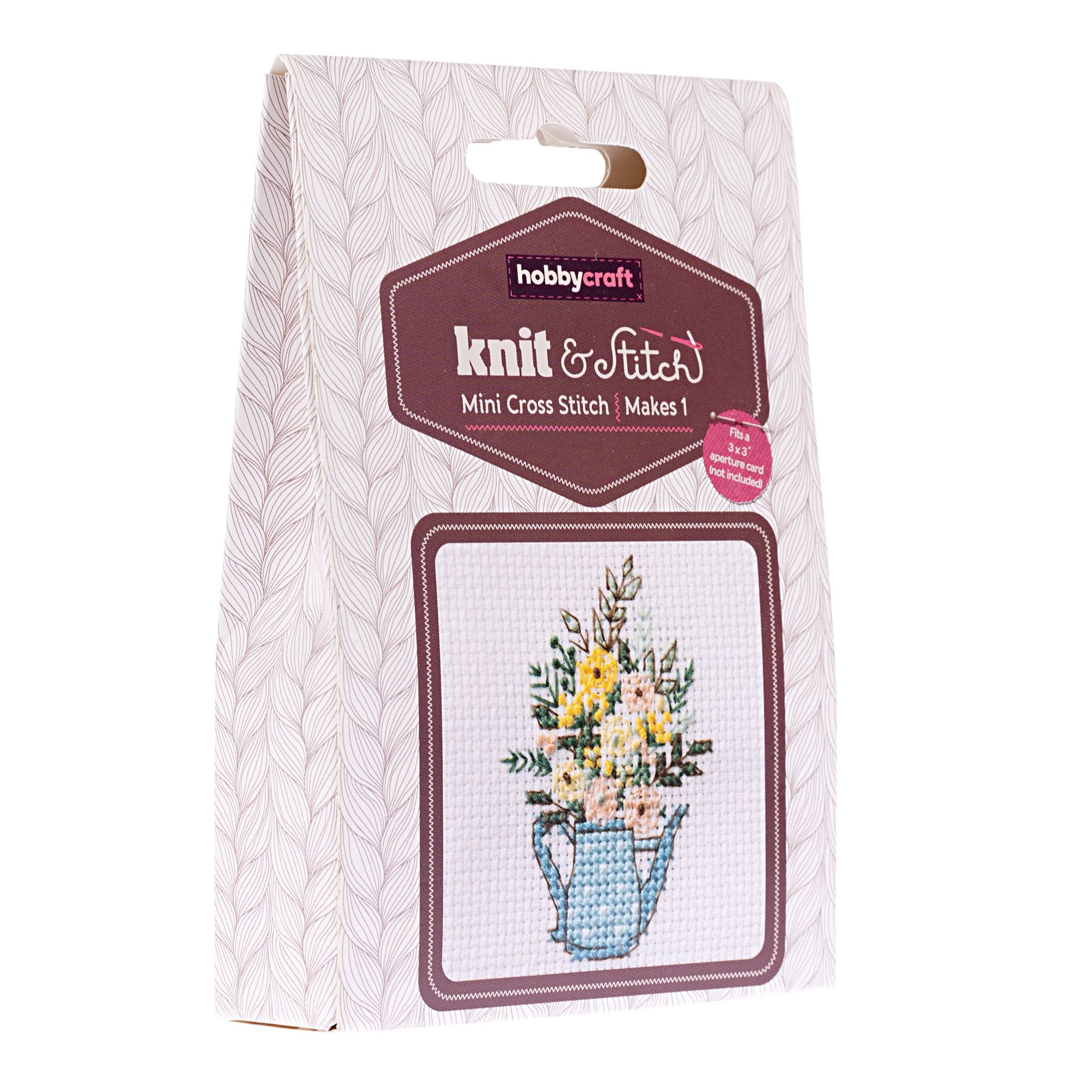 Watering Can Mini Cross Stitch Kit Hobbycraft