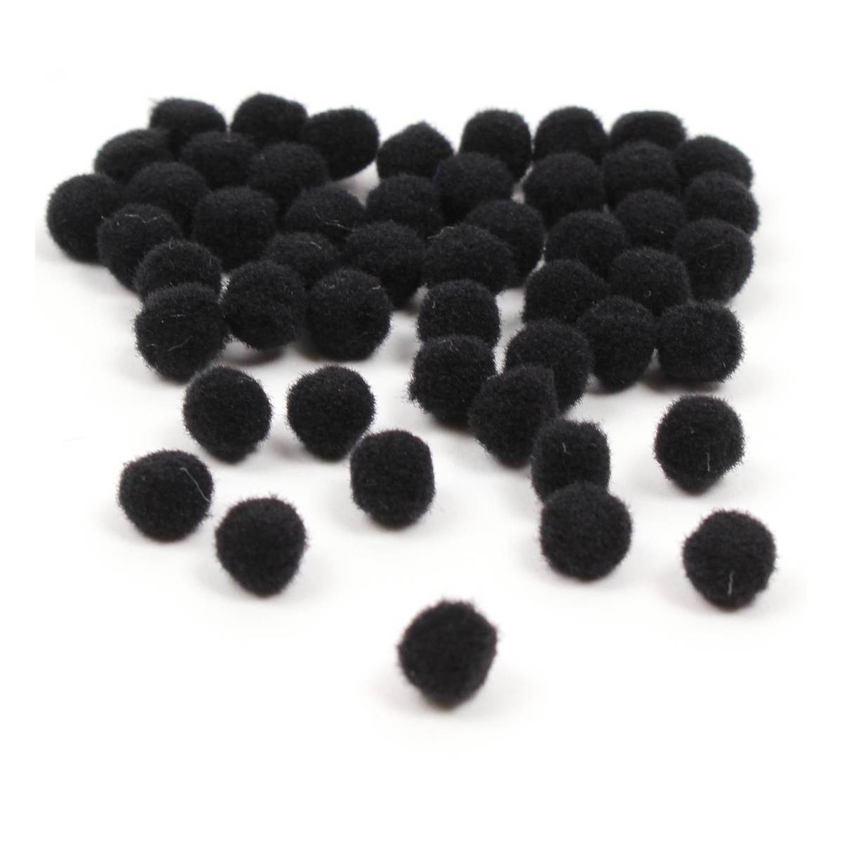 Black Pom Poms 7mm 50 Pack Hobbycraft