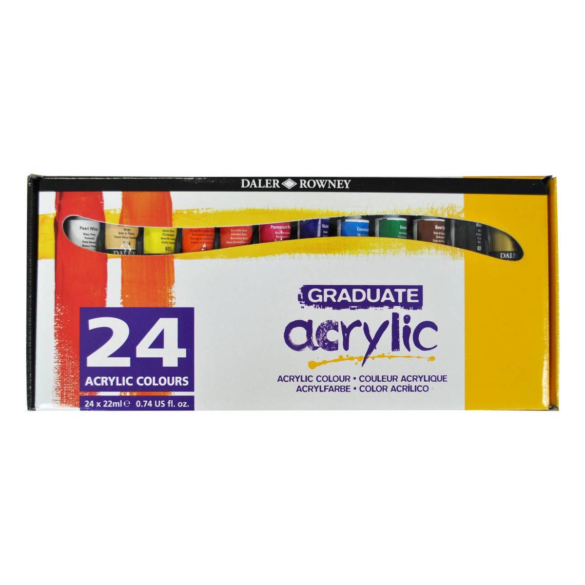 Daler-Rowney Graduate Acrylic Paint Set 22ml 12/Pkg-Assorted Colors