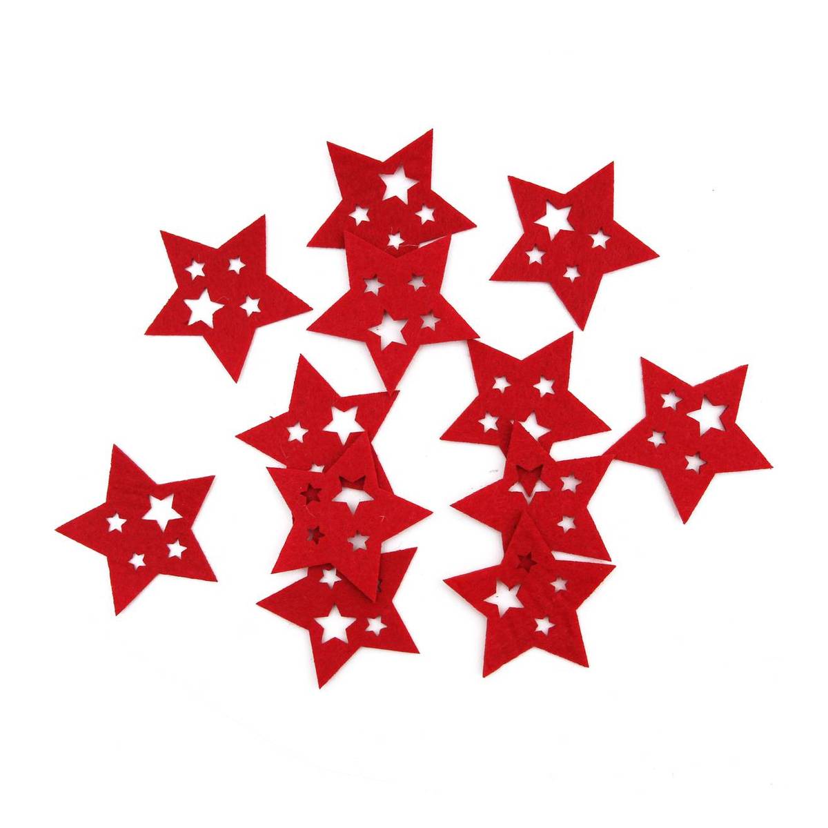 Red Felt CutOut Star Toppers 12 Pack Hobbycraft