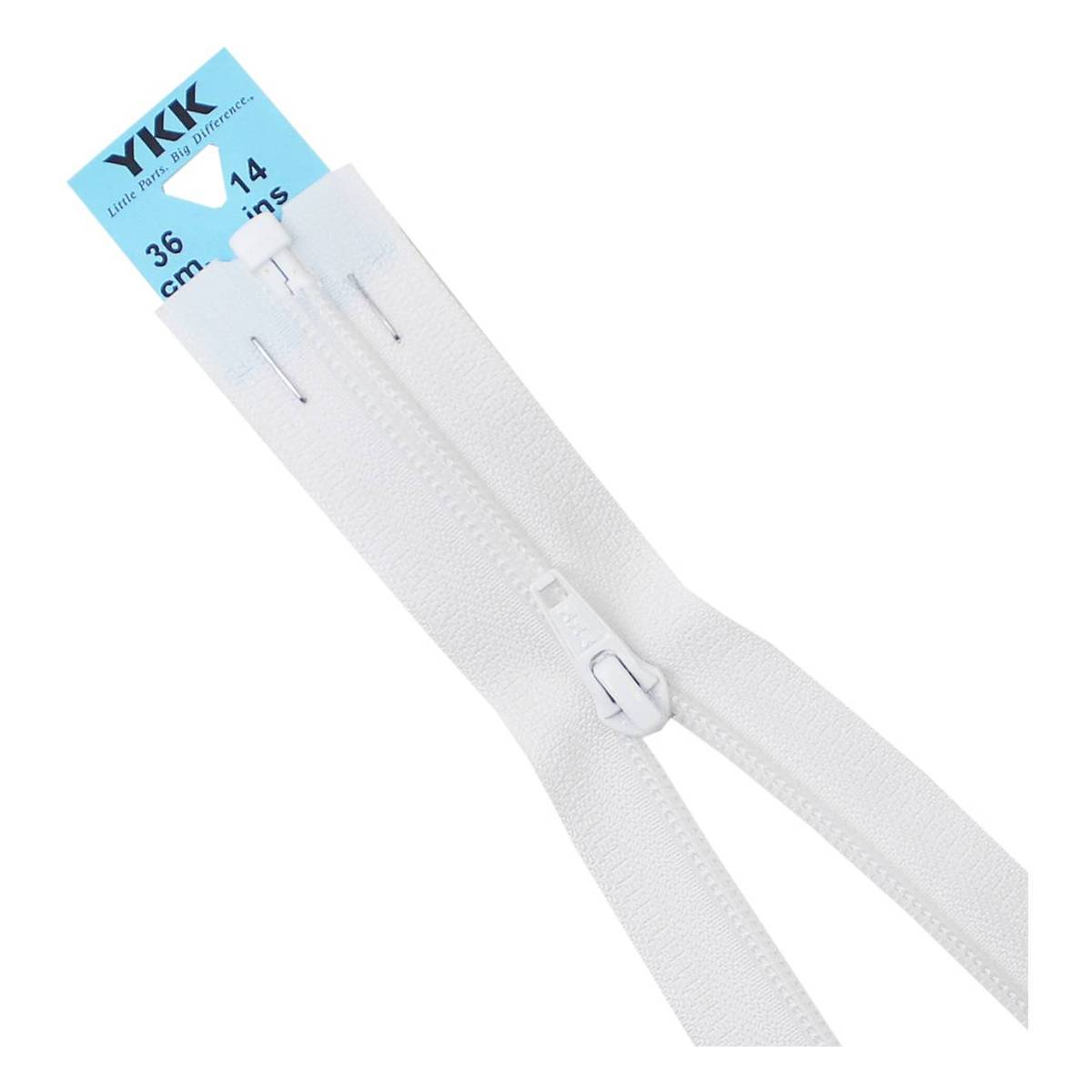 YKK White Nylon Open End Zip 36cm