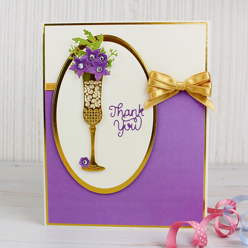 How to Die Cut a Champagne Thank You Card Hobbycraft