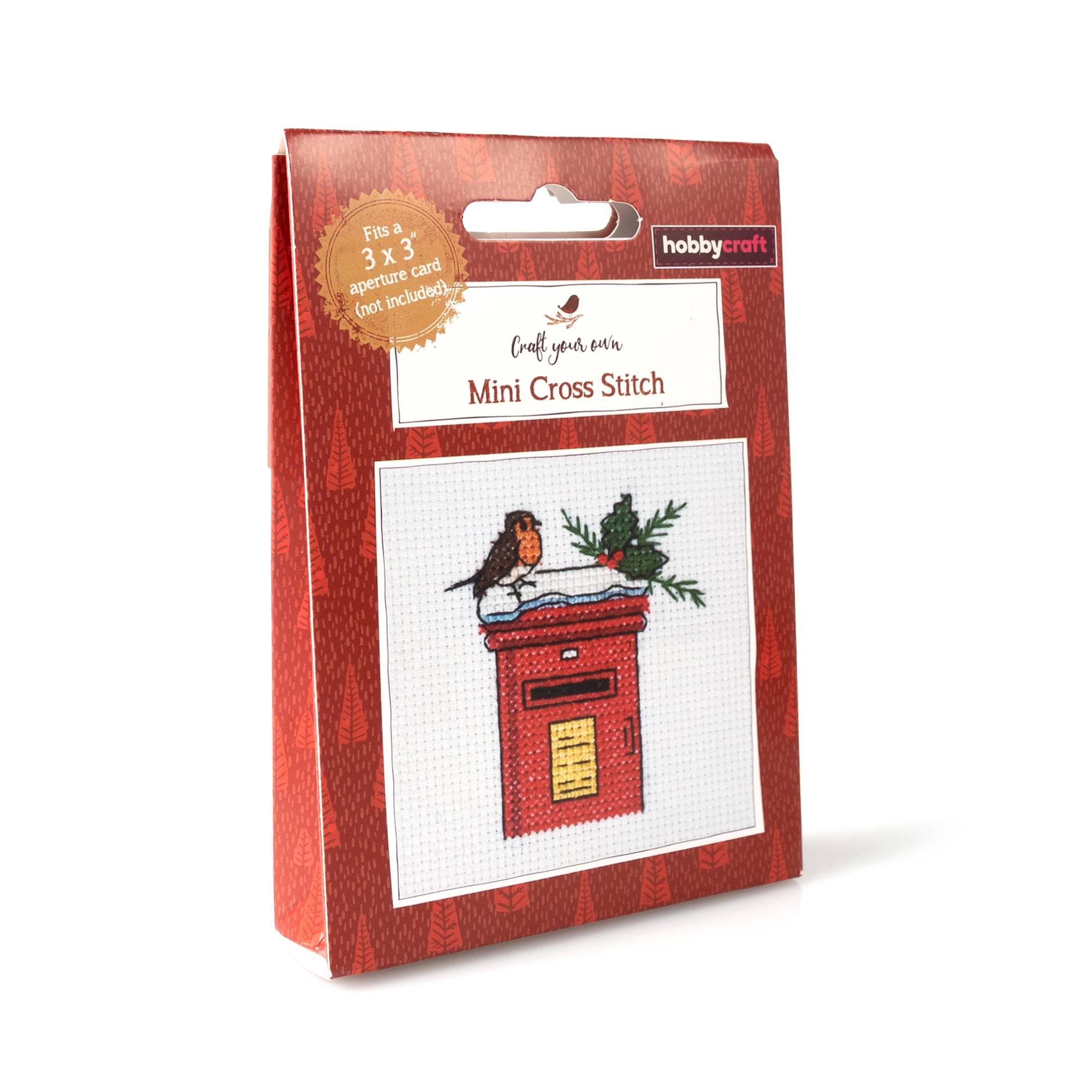 Post Box Mini Cross Stitch Kit Hobbycraft