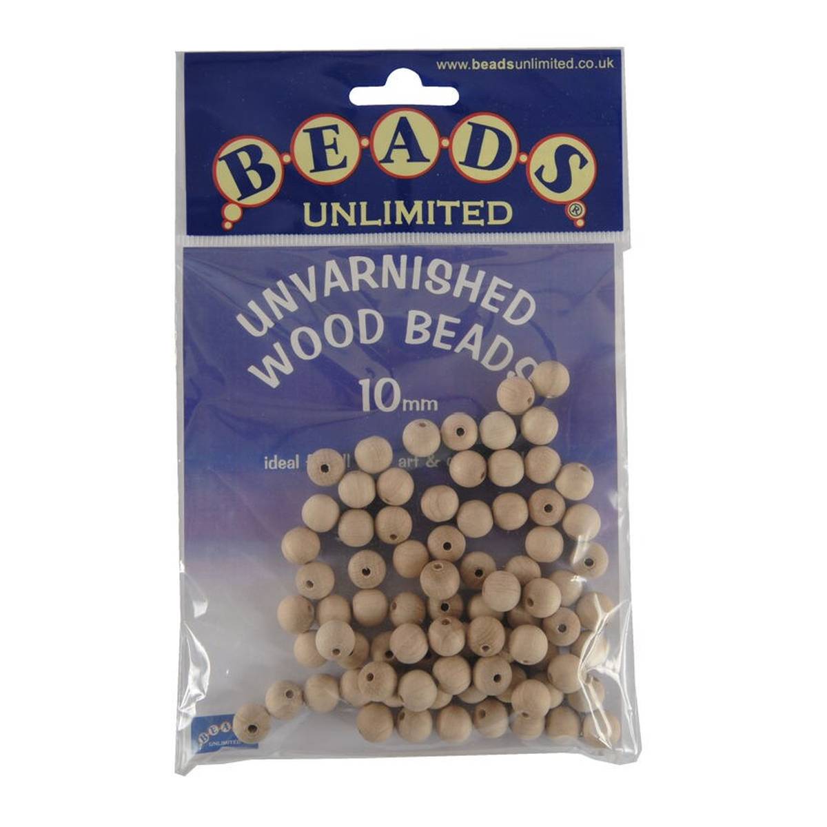 Beads Unlimited Unvarnished Wooden Beads 10mm 80 Pack Hobbycraft