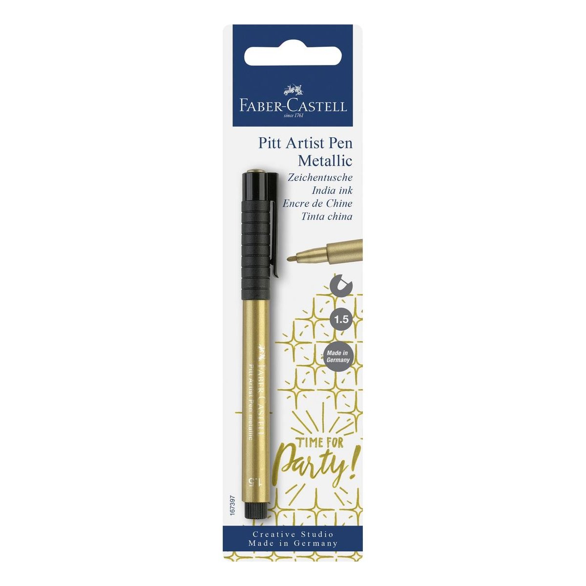 FaberCastell Gold Metallic Pitt Artist Pen Hobbycraft