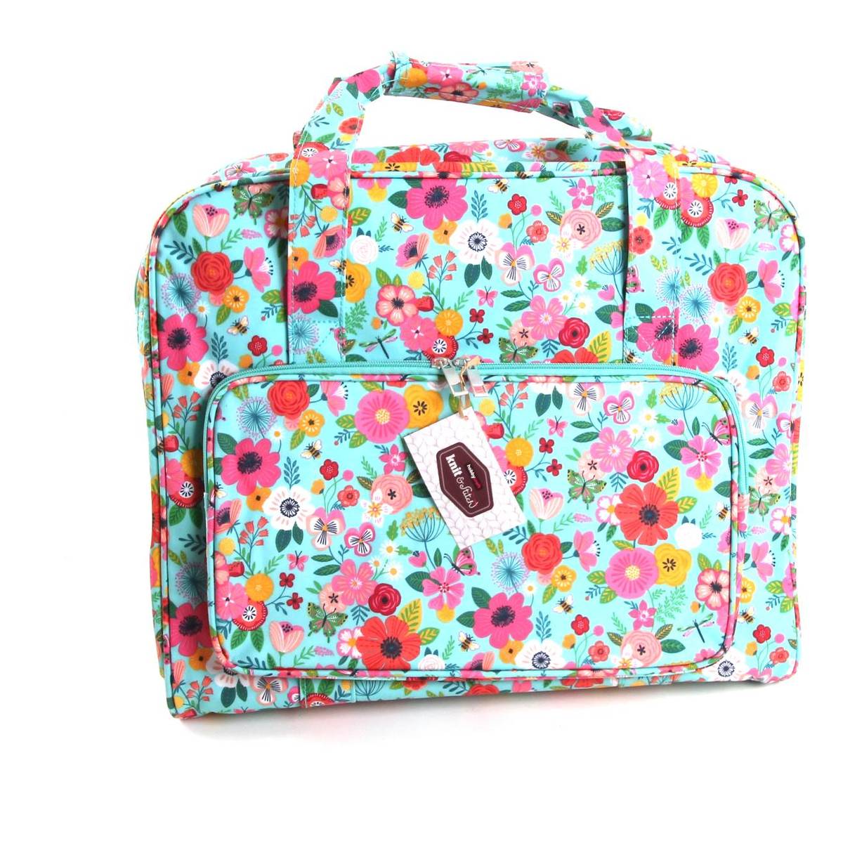 Teal Floral Garden Sewing Machine Bag Hobbycraft