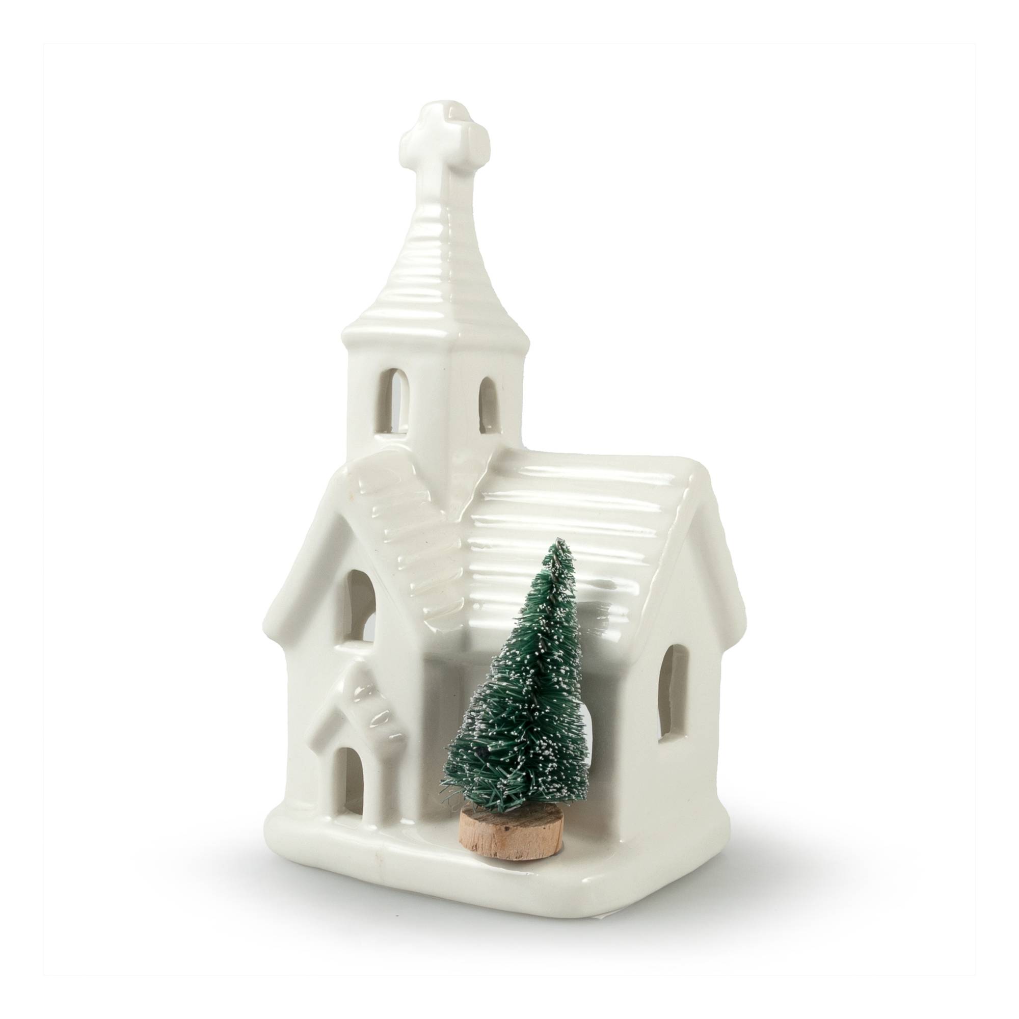 Glazed Ceramic Church 15.5cm Hobbycraft