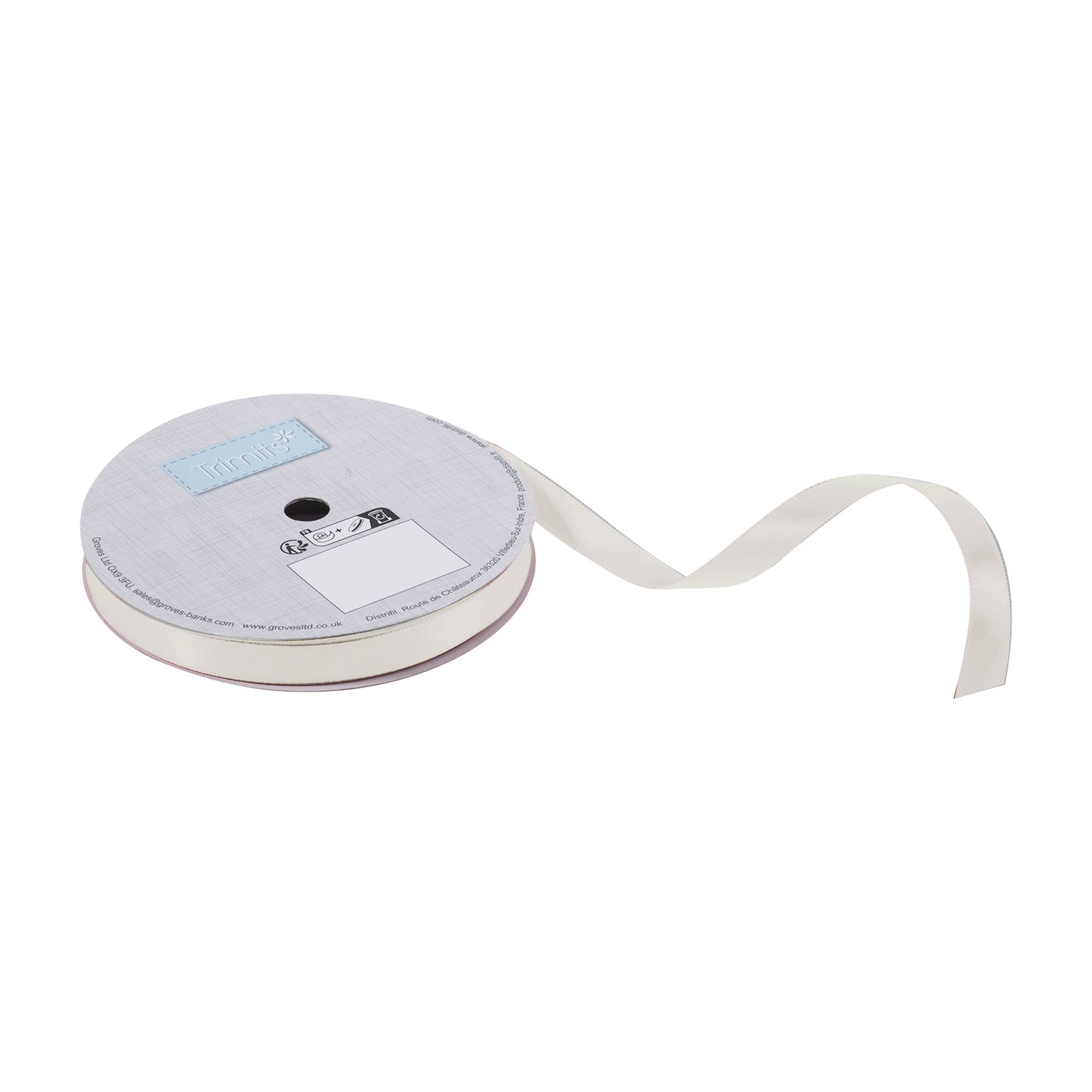 正規品 andmary Avrill ribbon tops ivory FR Trimits Ivory Double-Faced Satin Ribbon by the Metre 10mm | Hobbycraft