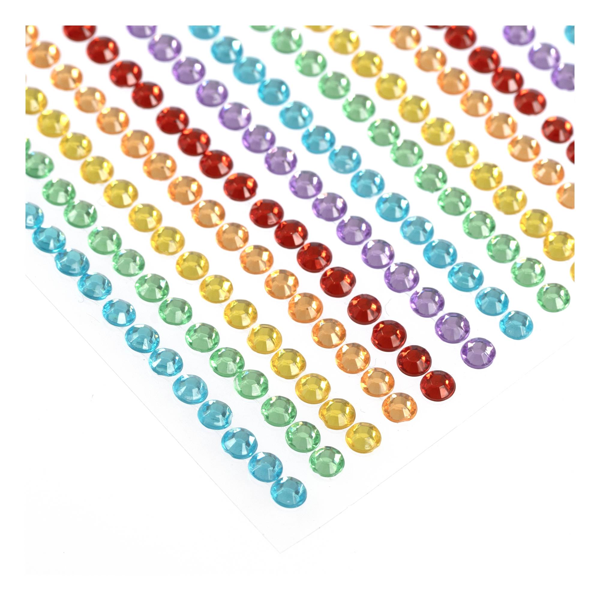 Rainbow Adhesive Gem Strips 4mm 47 Pack Hobbycraft
