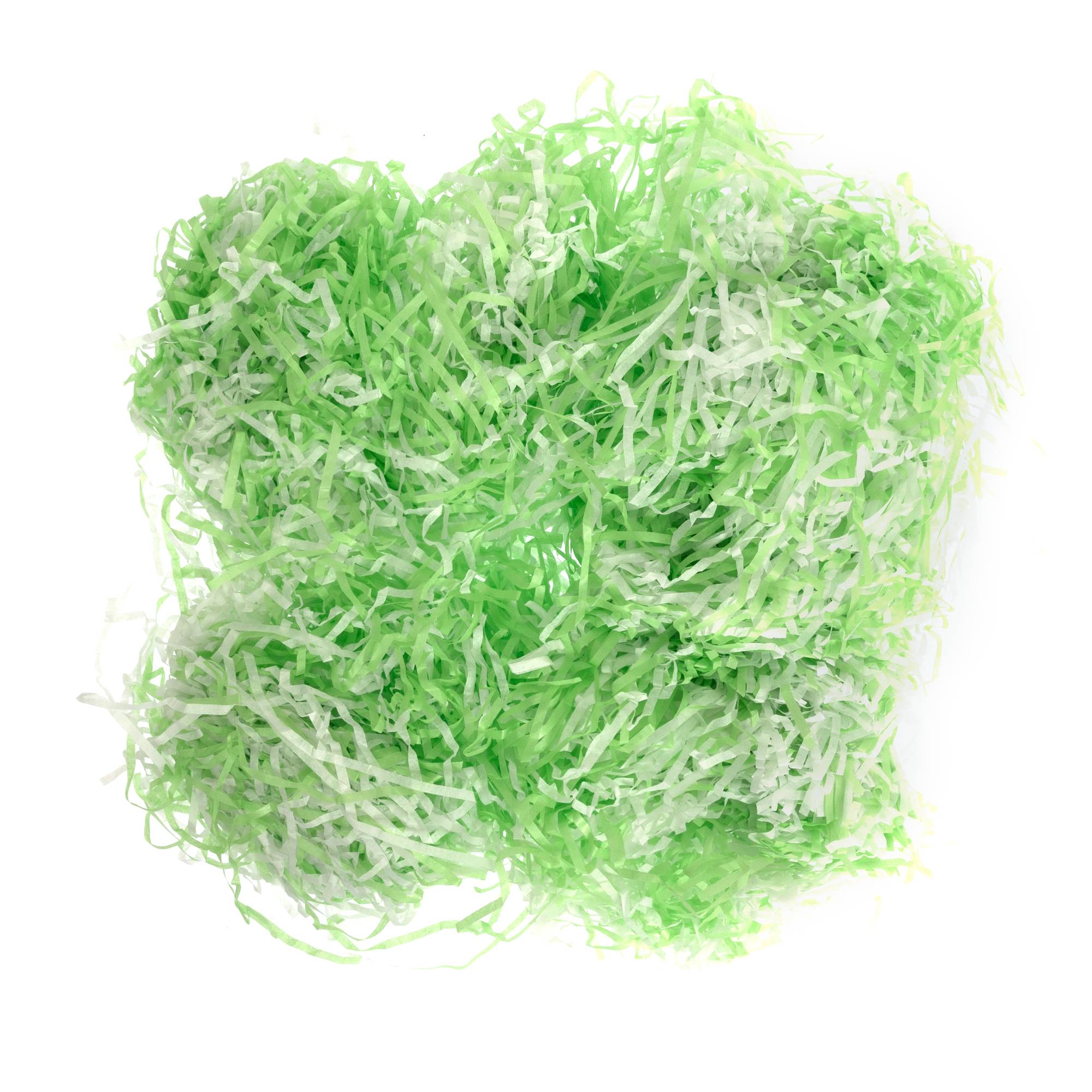 White and Green Shredded Tissue Paper 25g Hobbycraft