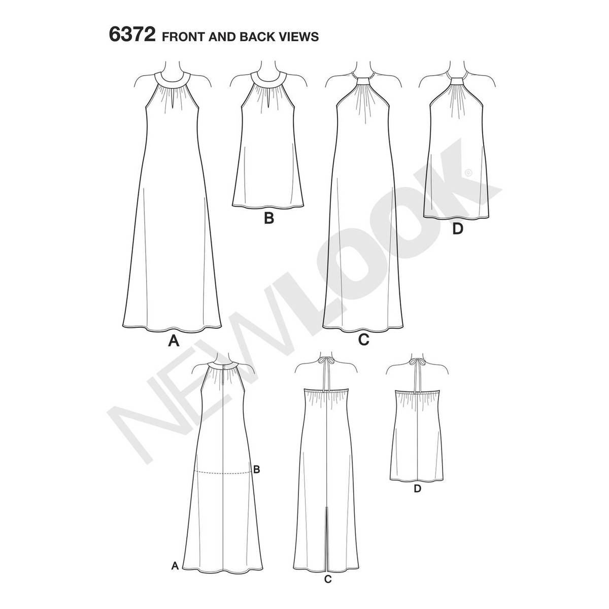 New Look Women's Dress and Top Sewing Pattern 6372