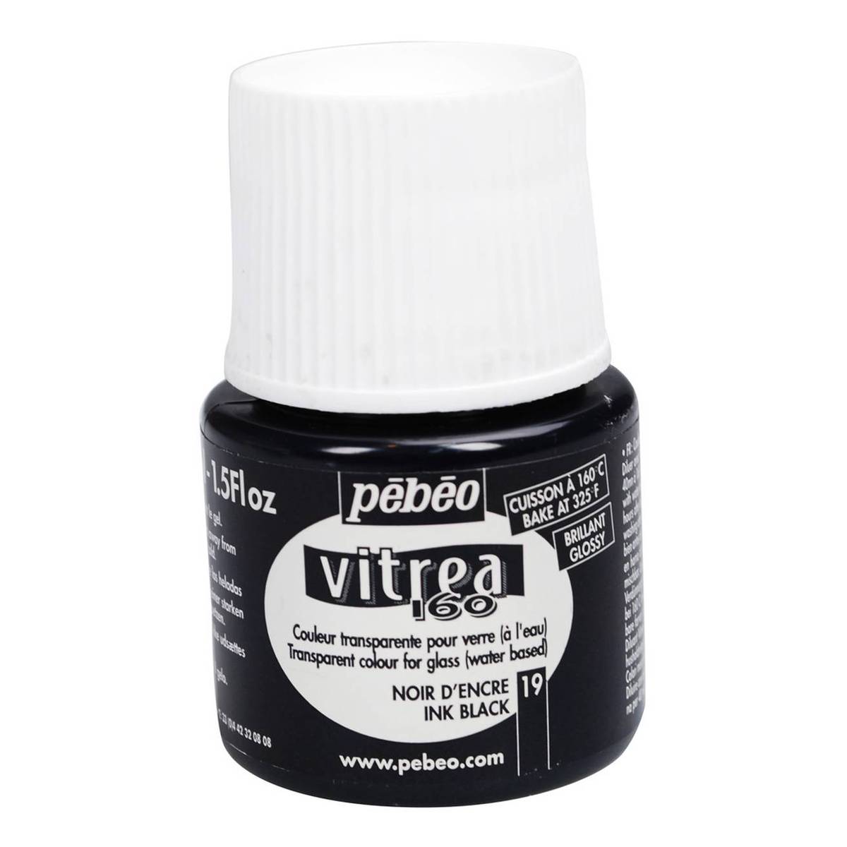 Pebeo Black Ink Vitrea 160 Paint 45ml Hobbycraft