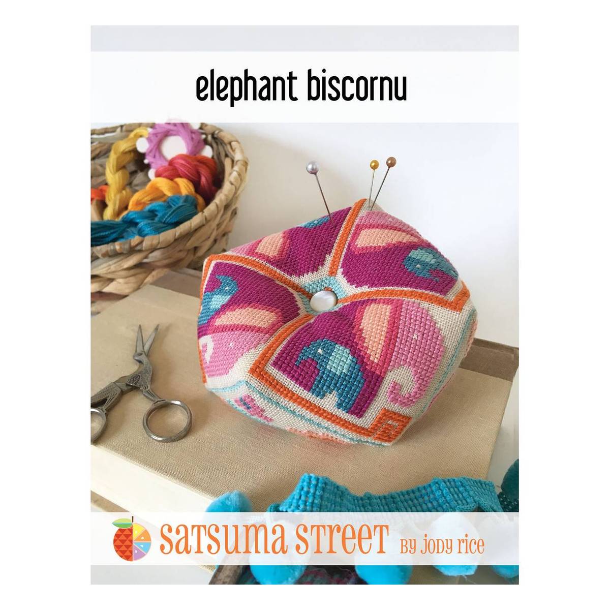 Satsuma Street Elephant Biscornu Cross Stitch Chart Hobbycraft