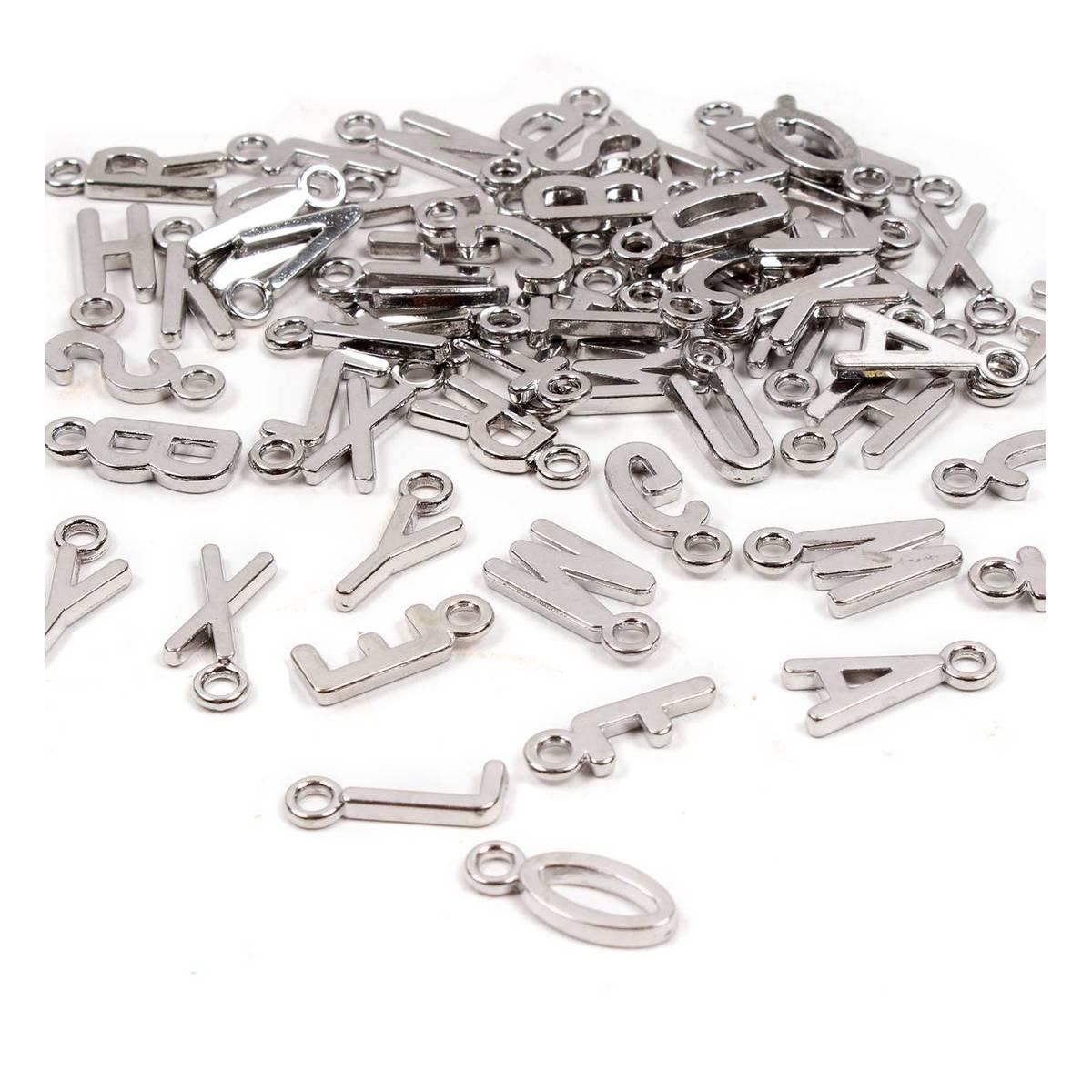 Bead Landing Metal Letter Charms in Silver | Michaels