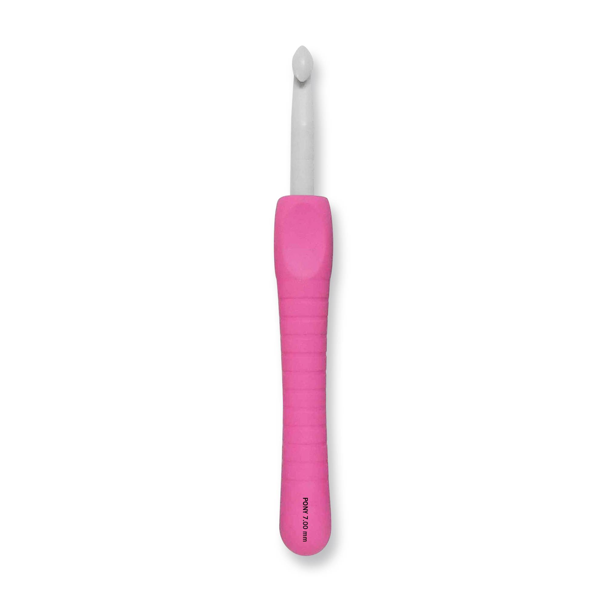Pony Pink Easy Grip Crochet Hook 7mm x 15cm Hobbycraft