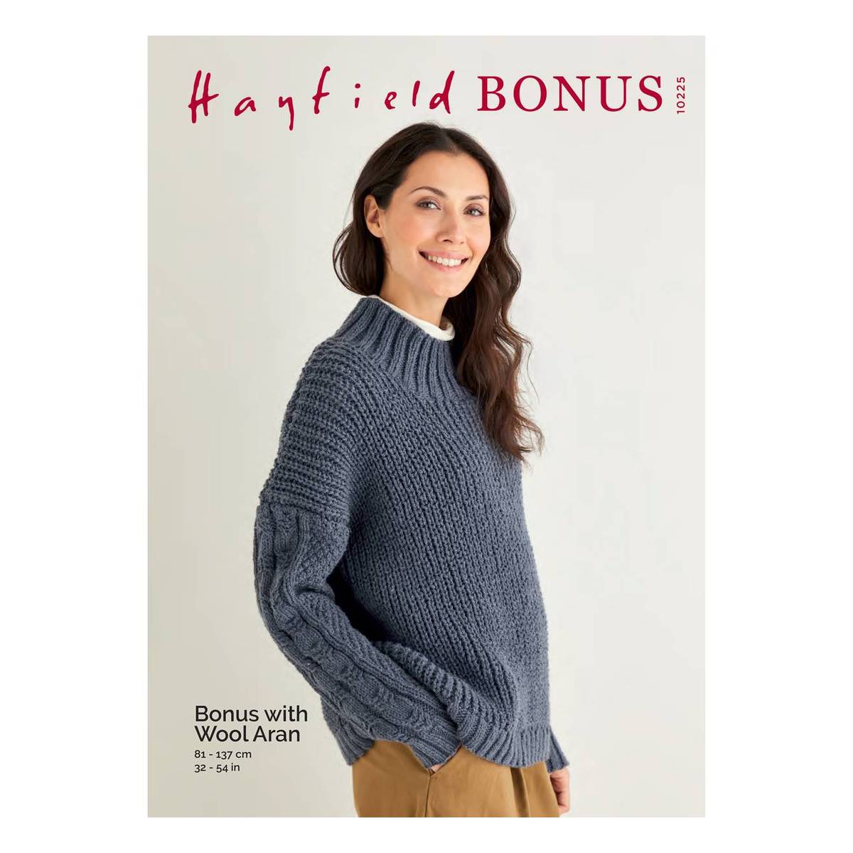 Hayfield Bonus Aran Knitting Pattern - 10225 Sweater