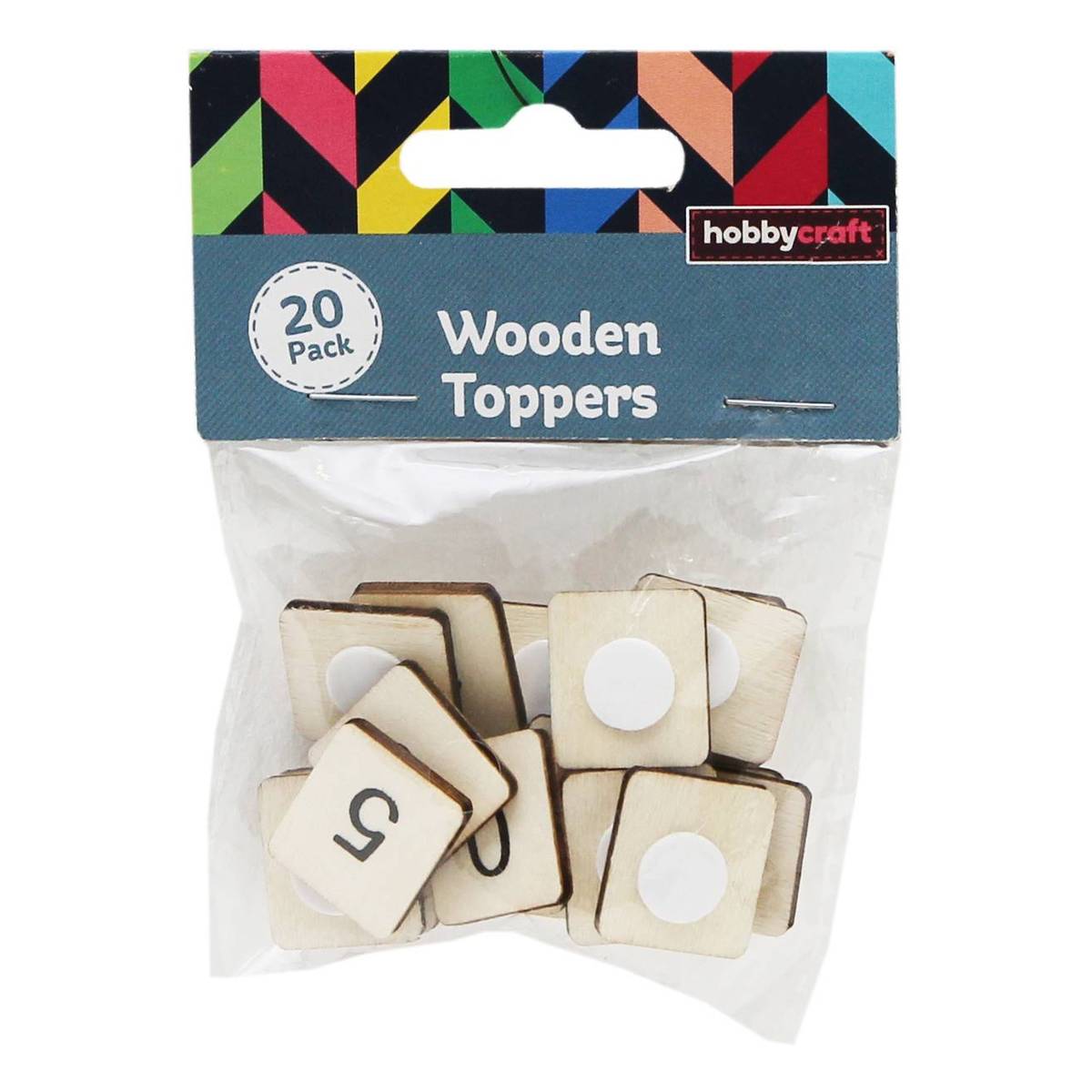 Printed Wooden Number Toppers 20 Pack