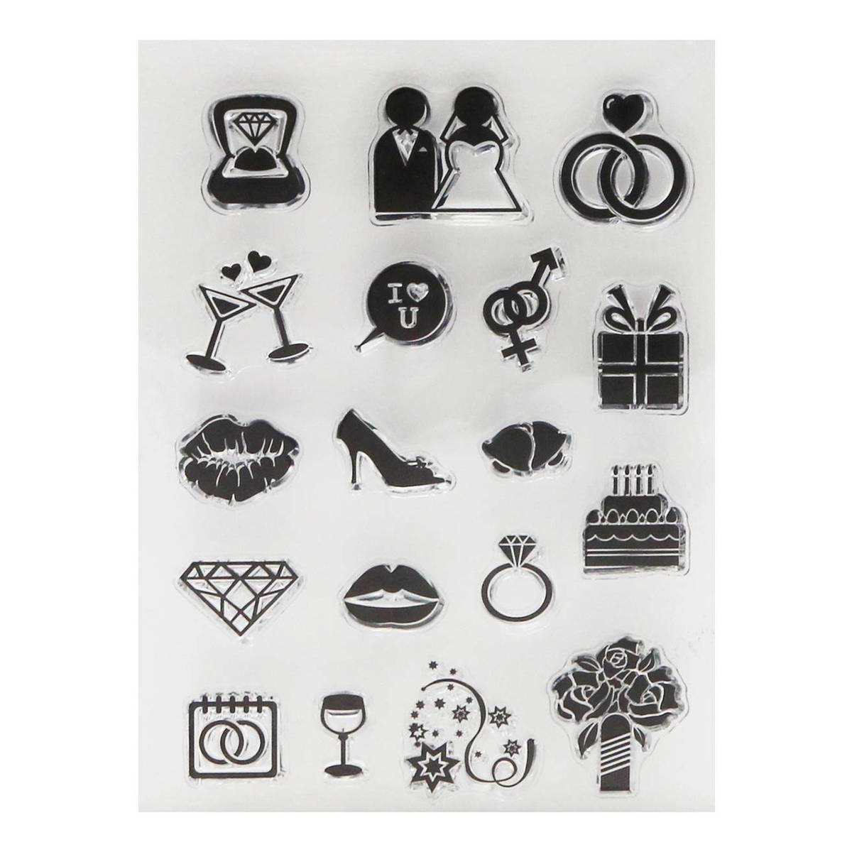Mini Wedding Clear Stamp Set 18 Pack Hobbycraft