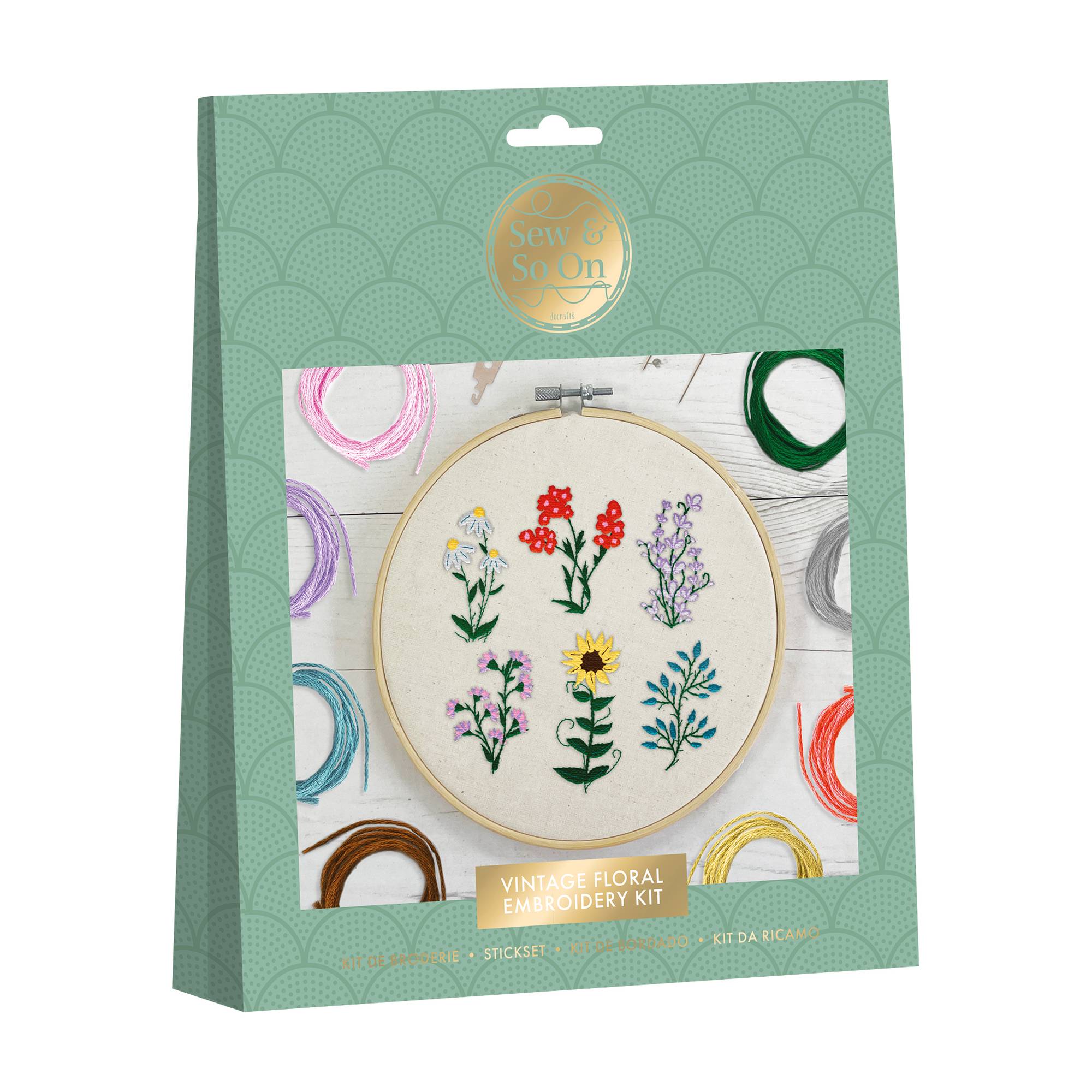 Sew & So On Vintage Floral Embroidery Kit Hobbycraft