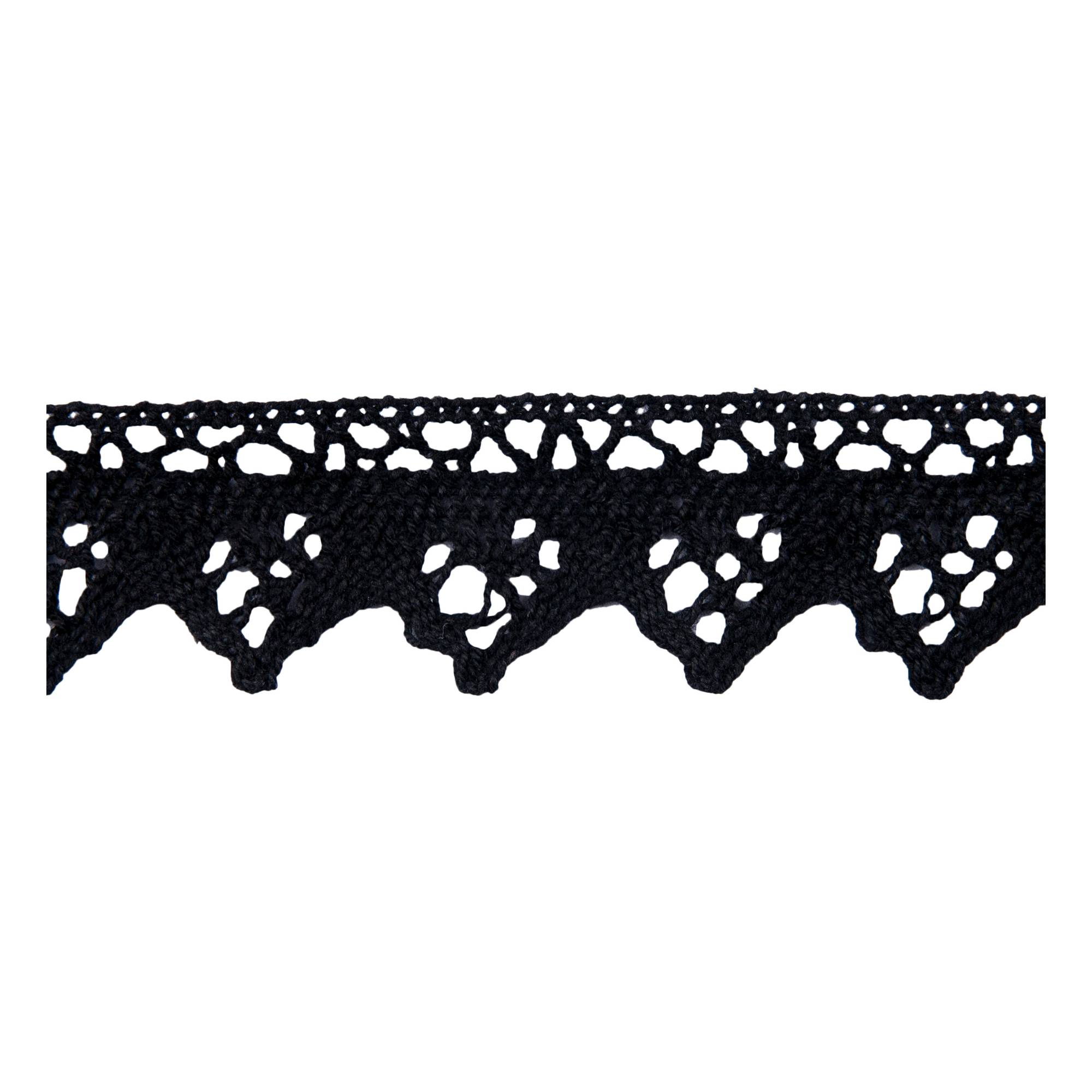 Black 30mm Cotton Lace Trim by the Metre | Hobbycraft