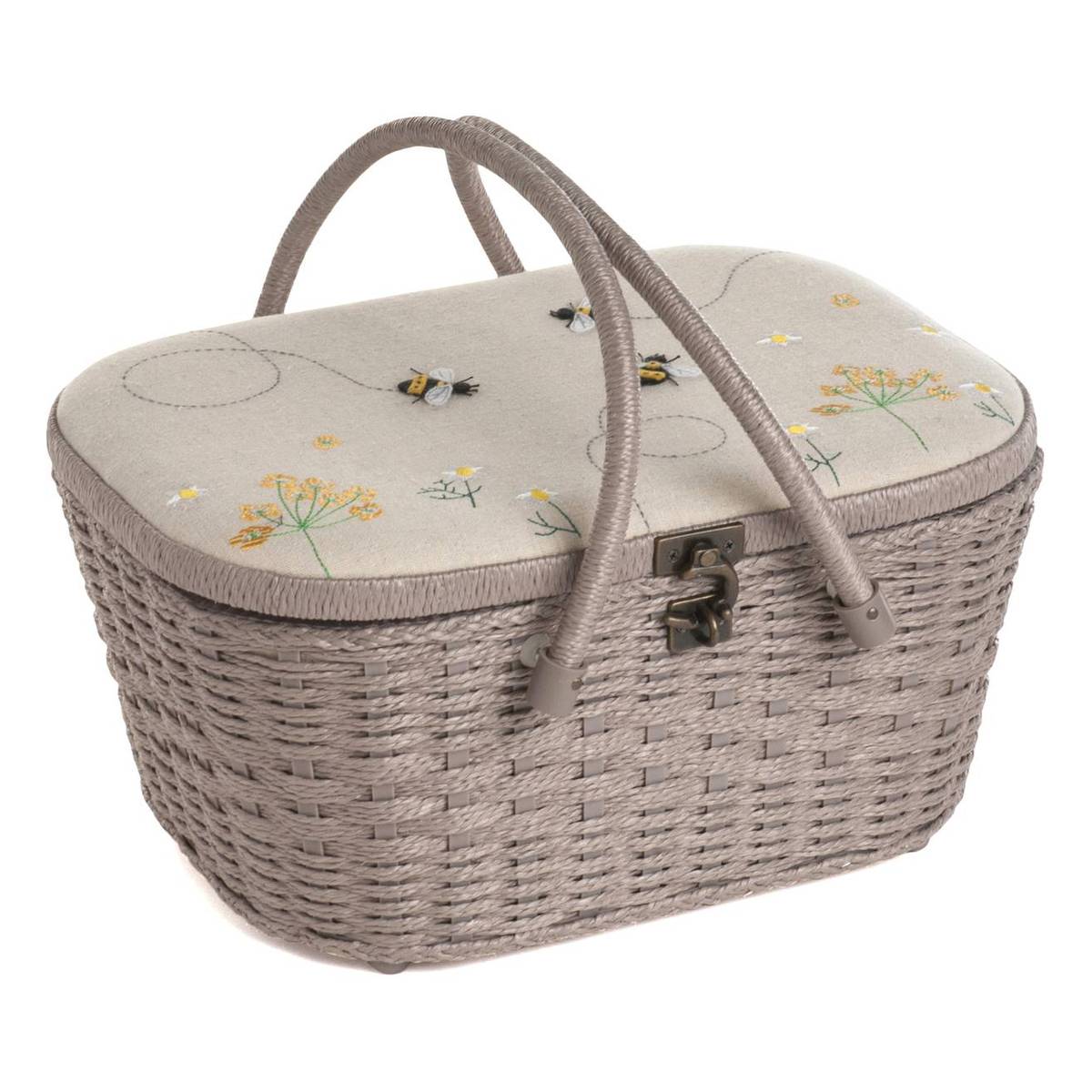 Large Linen Bee Wicker Sewing Box Hobbycraft