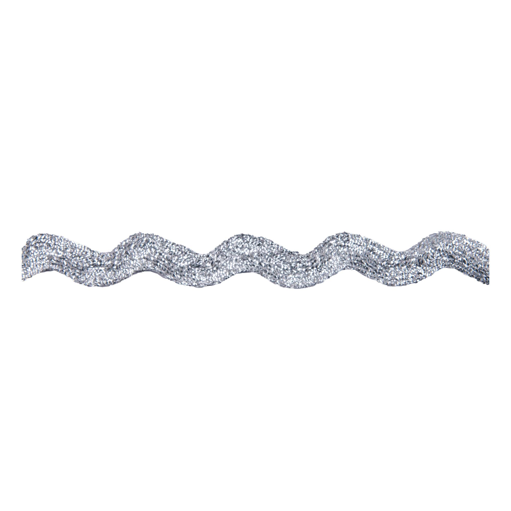 Silver 10mm Metallic Ric Rac Trim by the Metre Hobbycraft