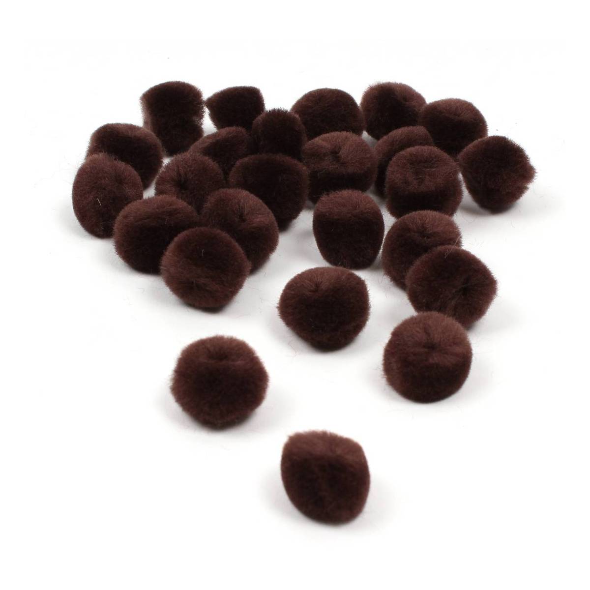 Dark Brown Pom Poms 2cm 25 Pack Hobbycraft