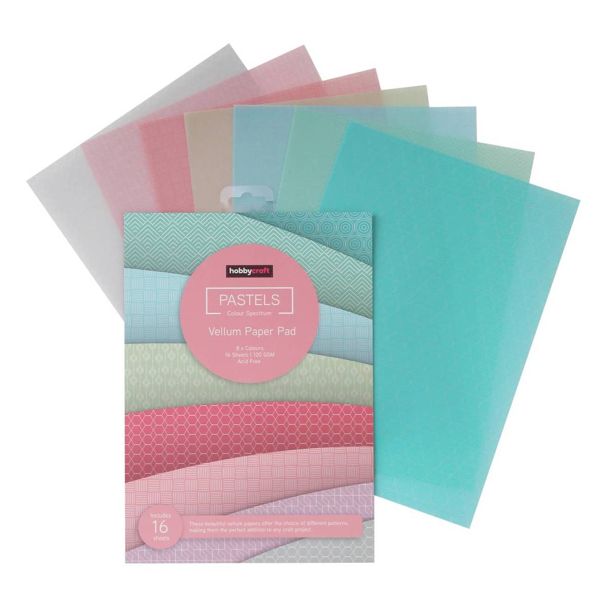 Pastel Vellum Paper Pad A4 16 Sheets Hobbycraft