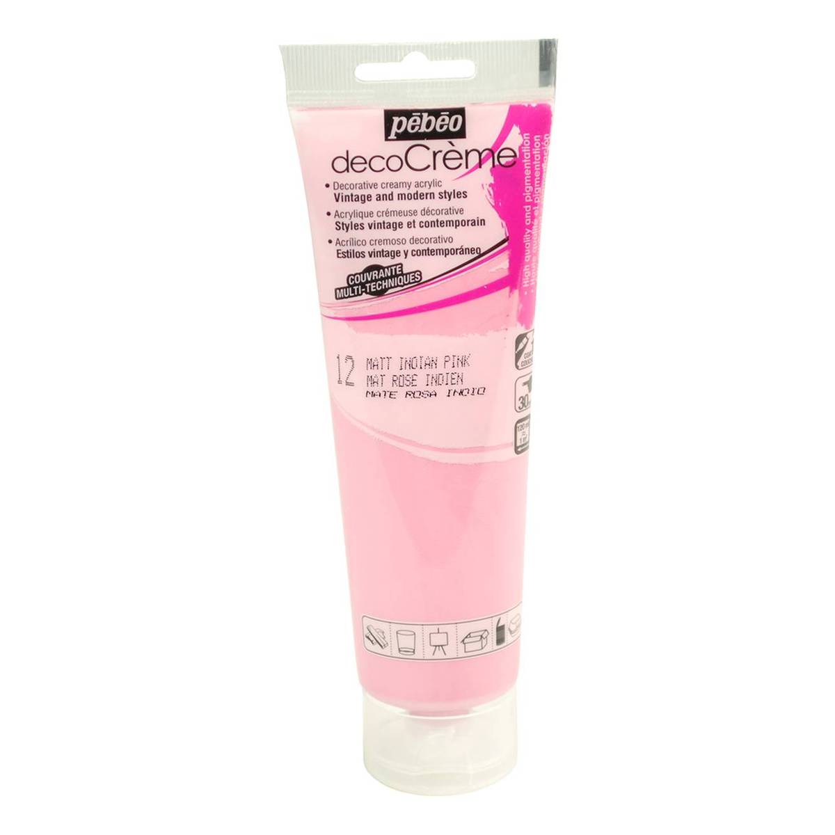 Pebeo Indian Pink Deco Creme Paint 120ml Hobbycraft