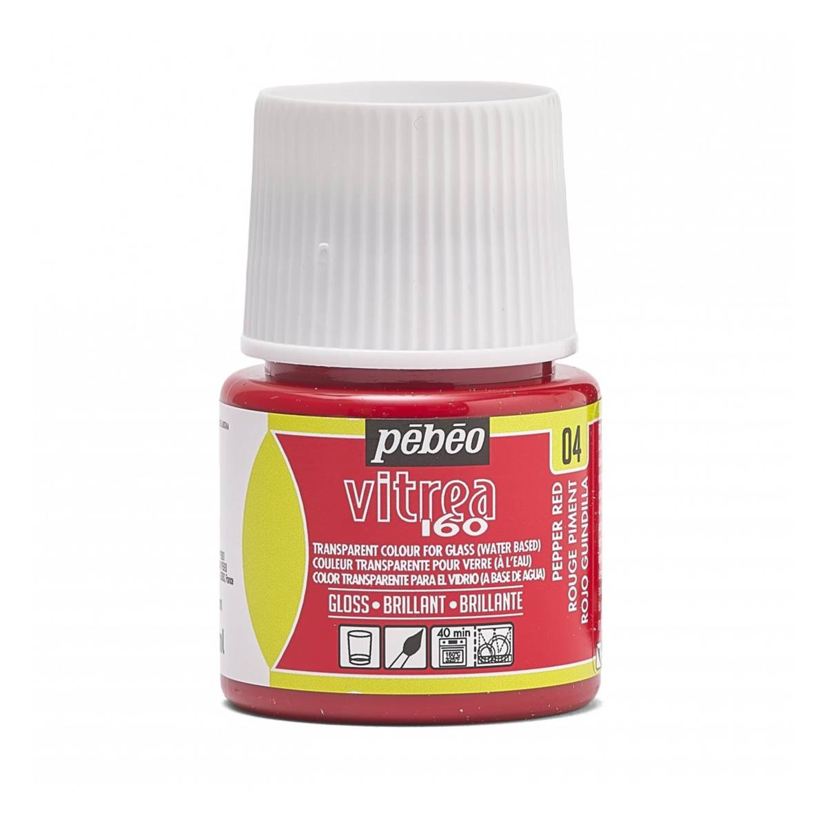 Pebeo Indian Red Vitrea 160 Paint 45ml Hobbycraft