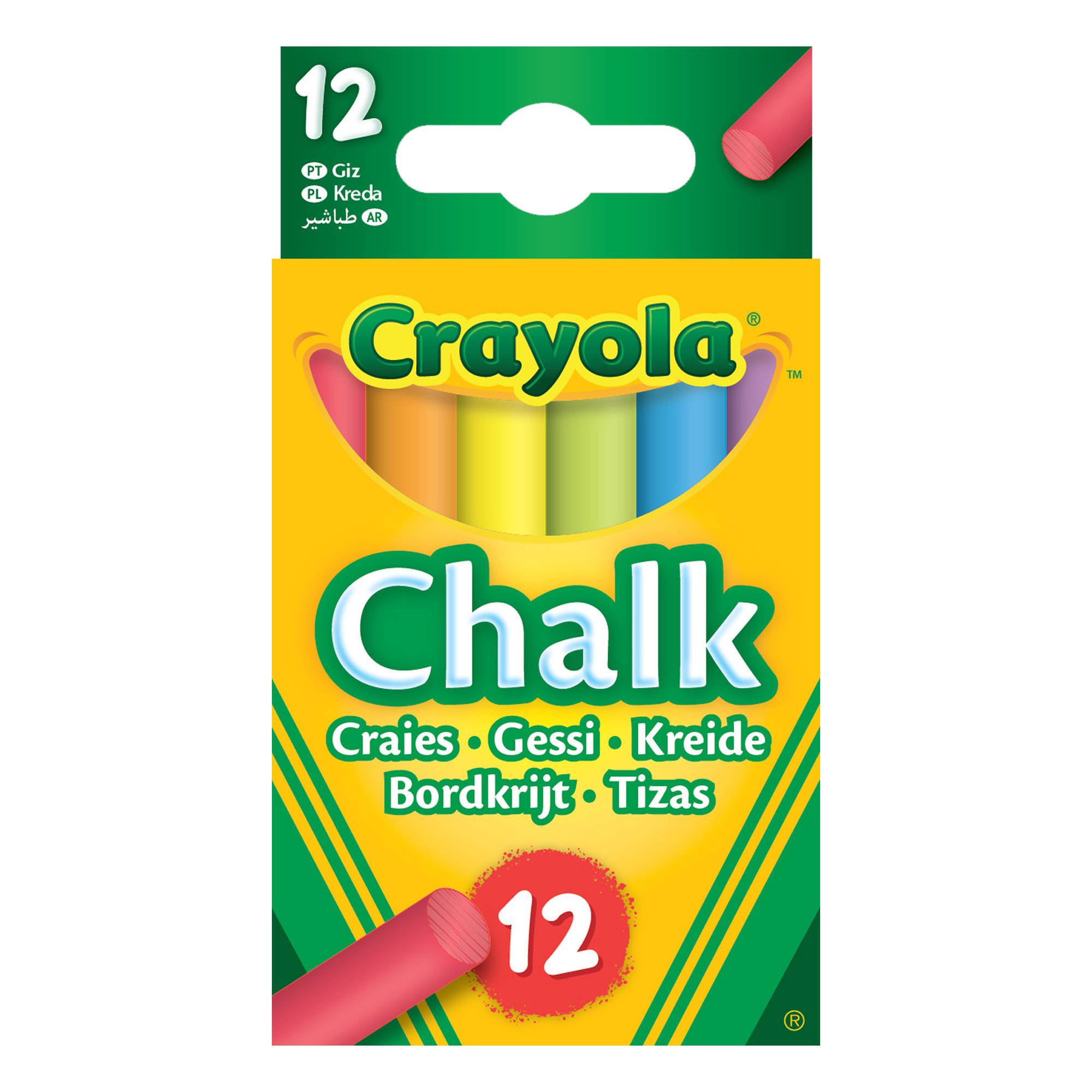 Crayola AntiDust Colour Chalk Sticks 12 Pack Hobbycraft