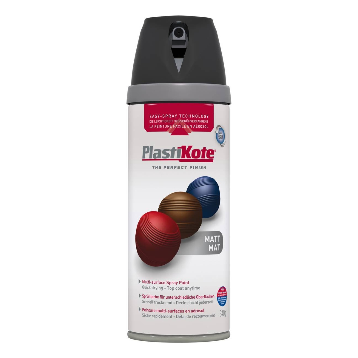 PlastiKote Black Matt Twist and Spray Paint 400ml Hobbycraft