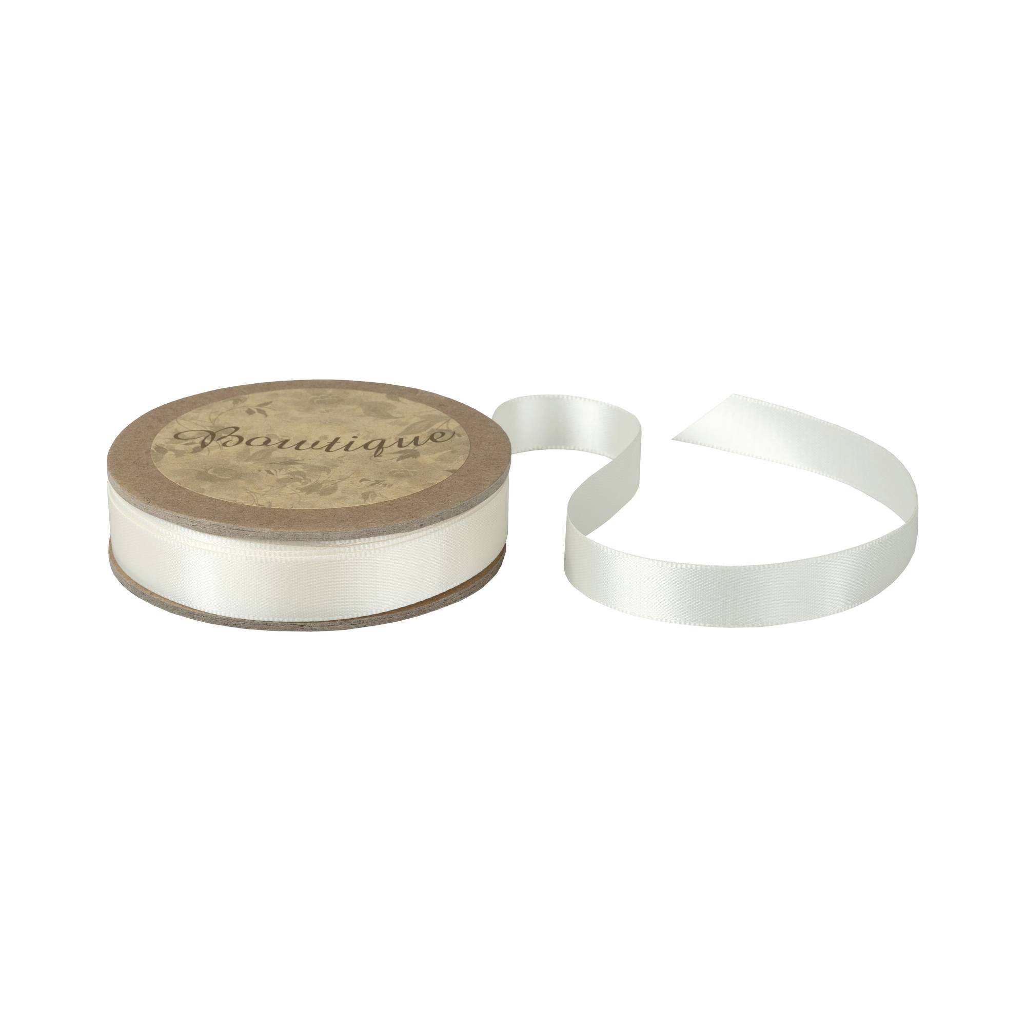 12 White Ribbon Ramo Antique White Double-Faced Satin Ribbon 12mm x 5m | Hobbycraft