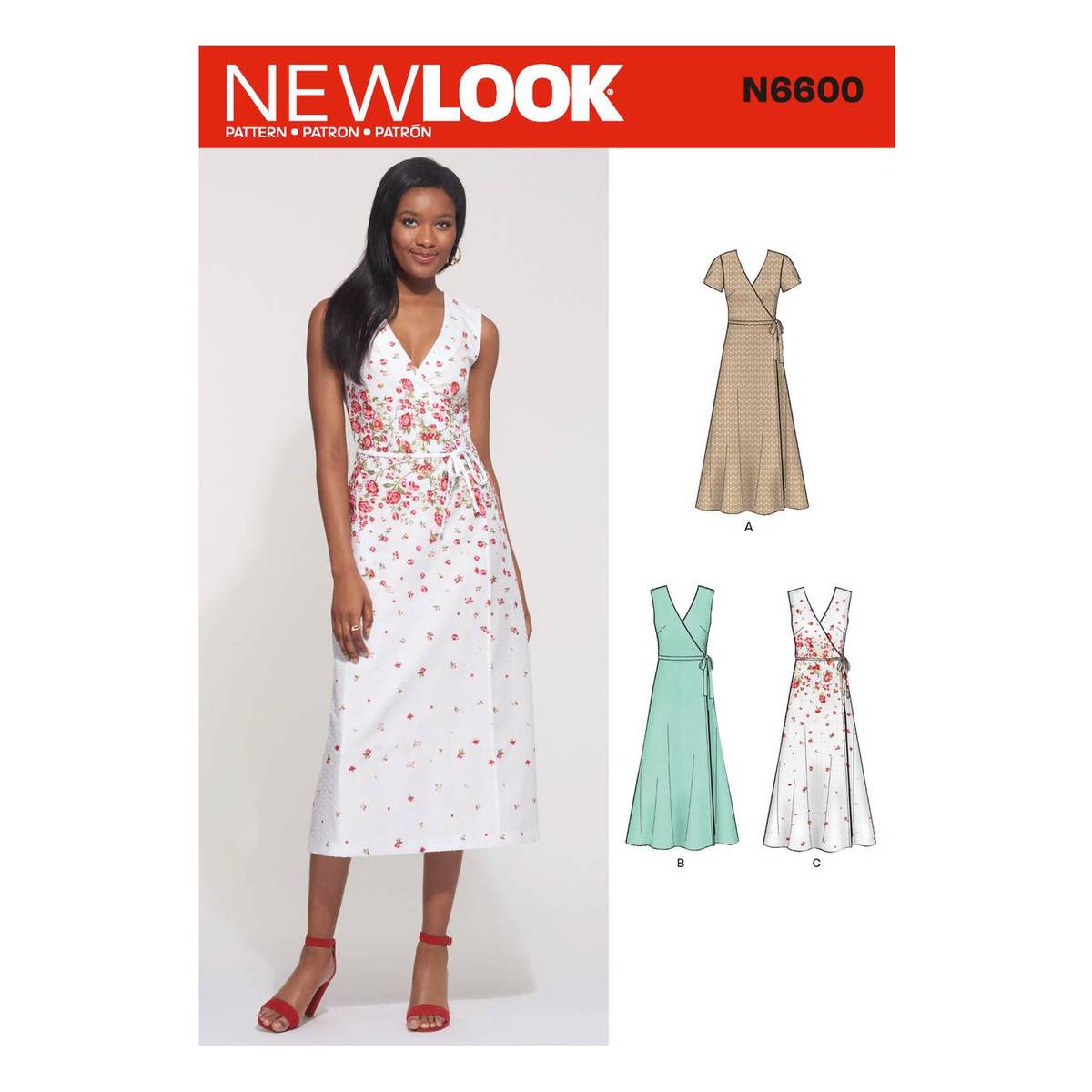 New Look Women's Wrap Dress Sewing Pattern N6600 | Hobbycraft