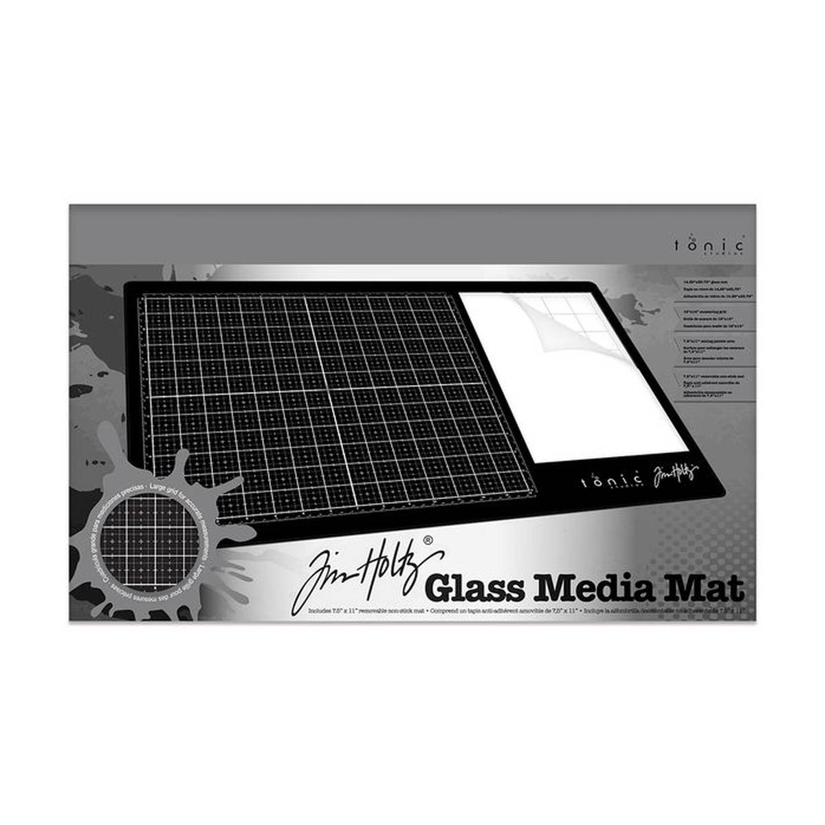 Tonic Studios Tim Holtz Tappetino Silicone 26,7 x 30,5 cm - Superficie in Silicone Antiscivolo per Timbri e Stencil - Riutilizzabile, Termoresistente, Ritagliabile - Compatibile con Glass Media Mat