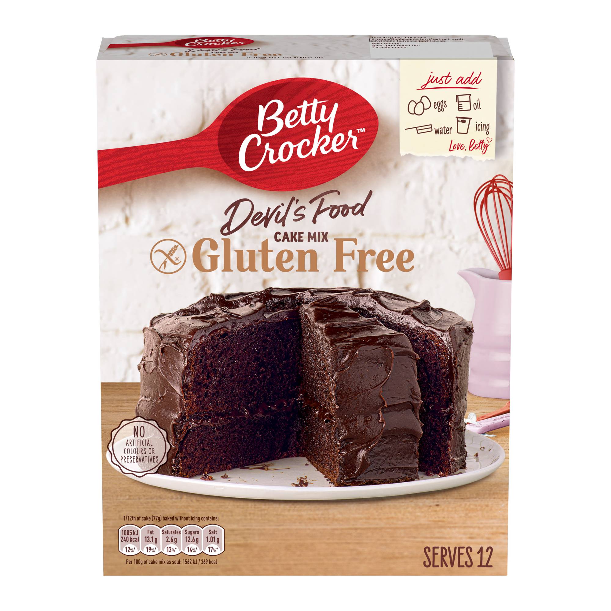 Betty Crocker Devil's Food Gluten Free Cake Mix 425g Hobbycraft